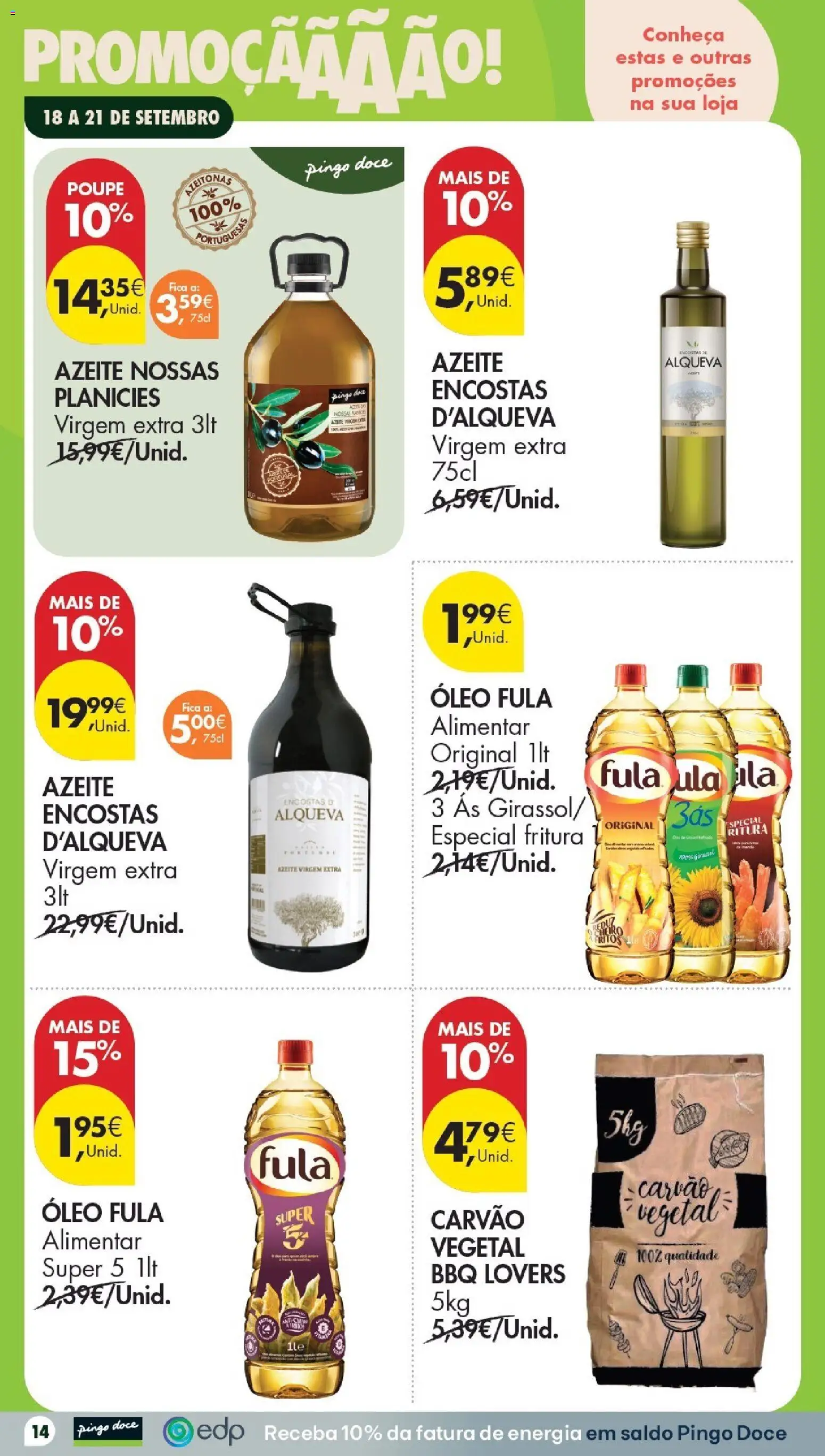 Pingo Doce Poupe este Fim de Semana │ válido de 18/09/2026 | Página: 14 | Produtos: Azeite, Azeitonas, Óleo, Azeite virgem extra