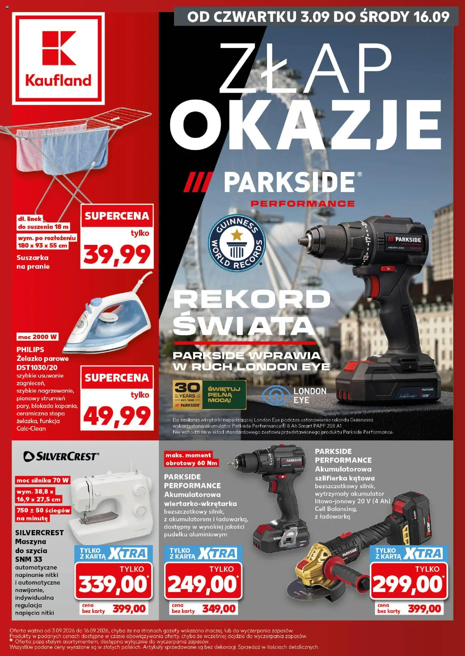 Kaufland Polsko leták - Złap okazje od 03.09.2026 | Strana: 1 | Produkty: Parkside, Guinness, Karty