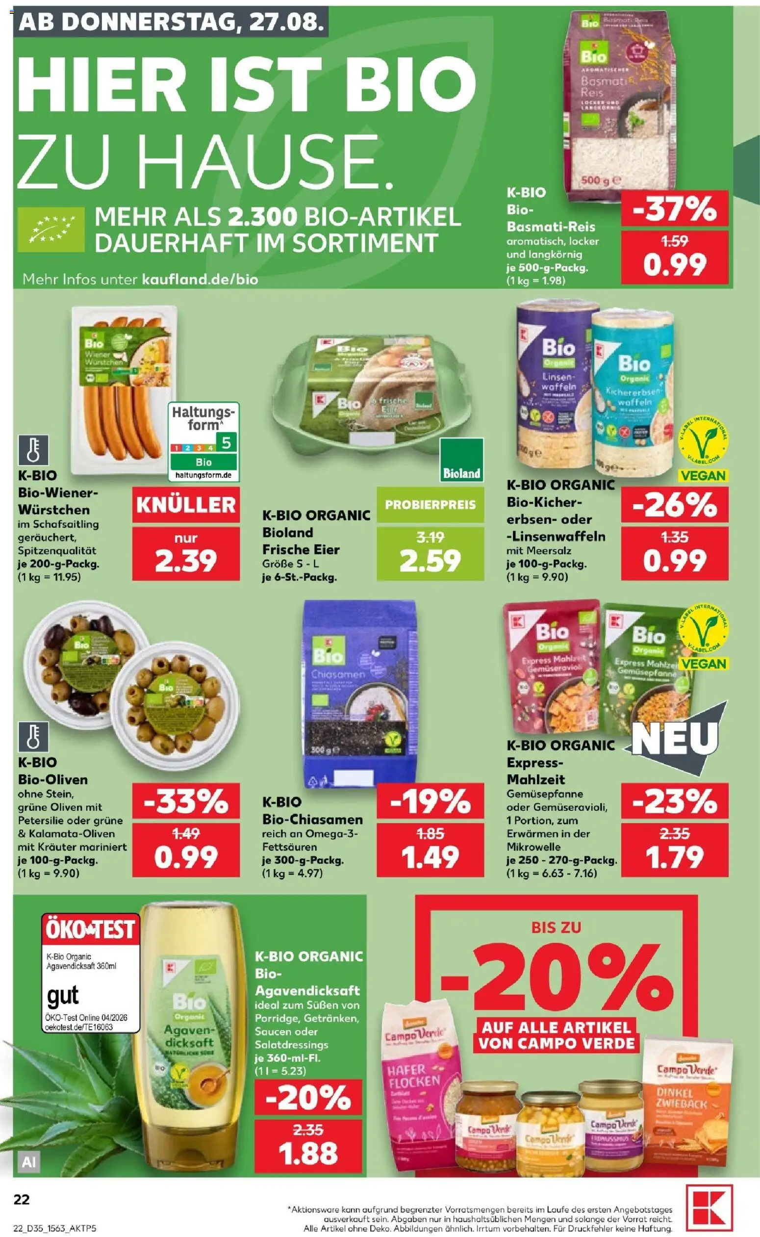 Kaufland Prospekt Kiel – gültig ab 27.08.2026 | Seite: 22 | Produkte: Eier, Petersilie, Reis, Erbsen