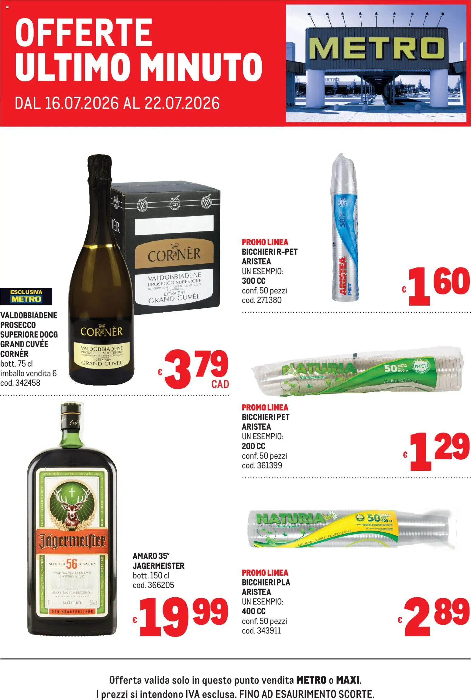 Volantino Metro del 16/07/2026 | Pagina: 1 | Prodotti: Prosecco, Amaro
