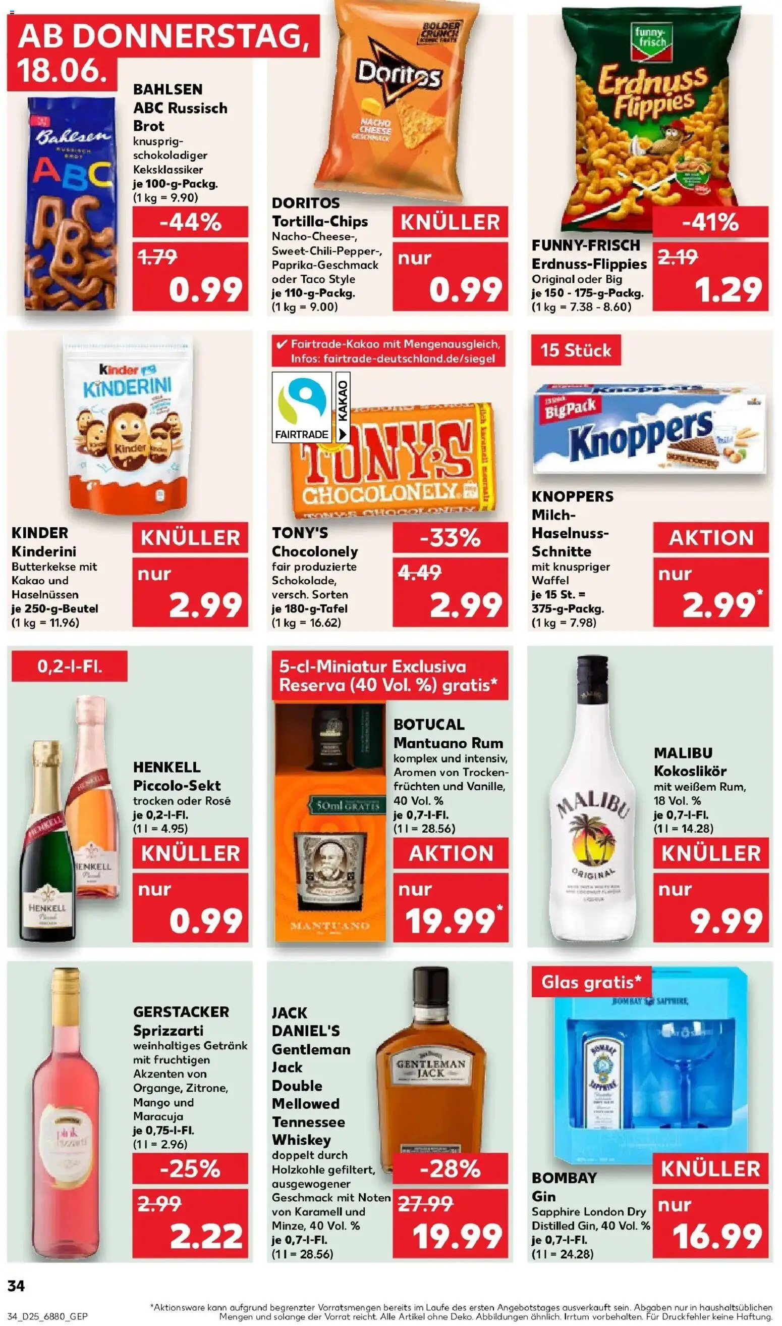 Kaufland Prospekt Völklingen – gültig ab 15.06.2026 | Seite: 43 | Produkte: Milch, Jack Daniel's, Brot, Chips