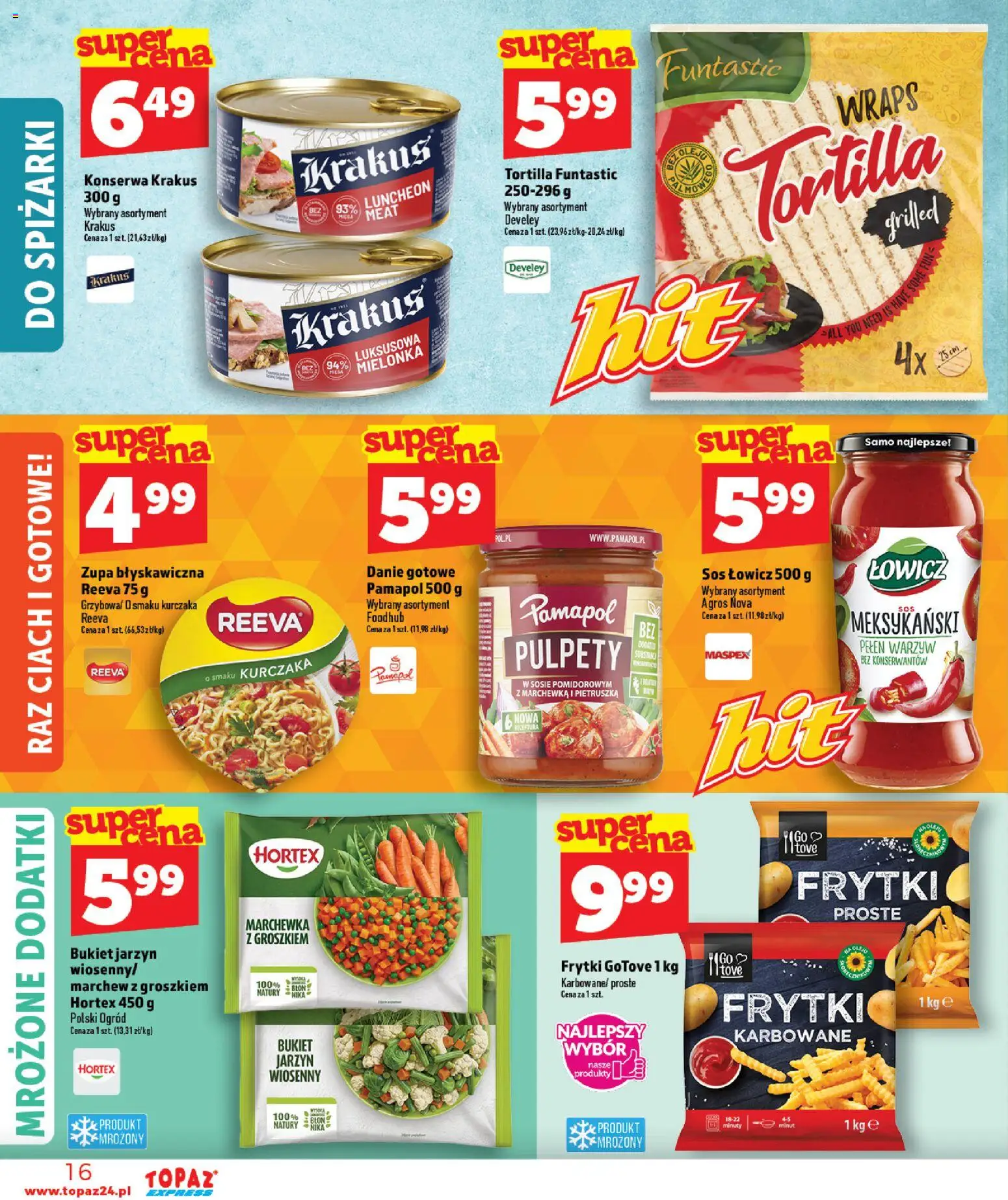 Topaz gazetka - Express od 18.06.2026 | Strona: 16 | Produkty: Pietruszka, Zupa, Marchewka, Sos