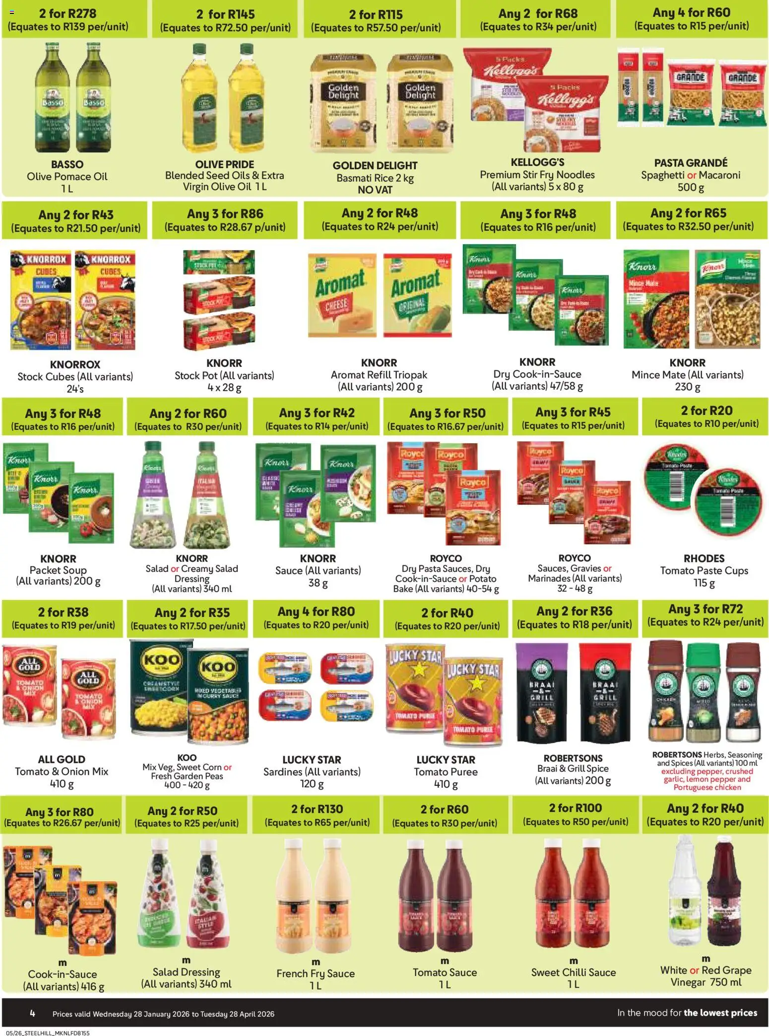New Makro catalogue – valid from 28.01.2026 | Page: 4 | Products: Salad dressing, Noodles, Aromat, Pepper