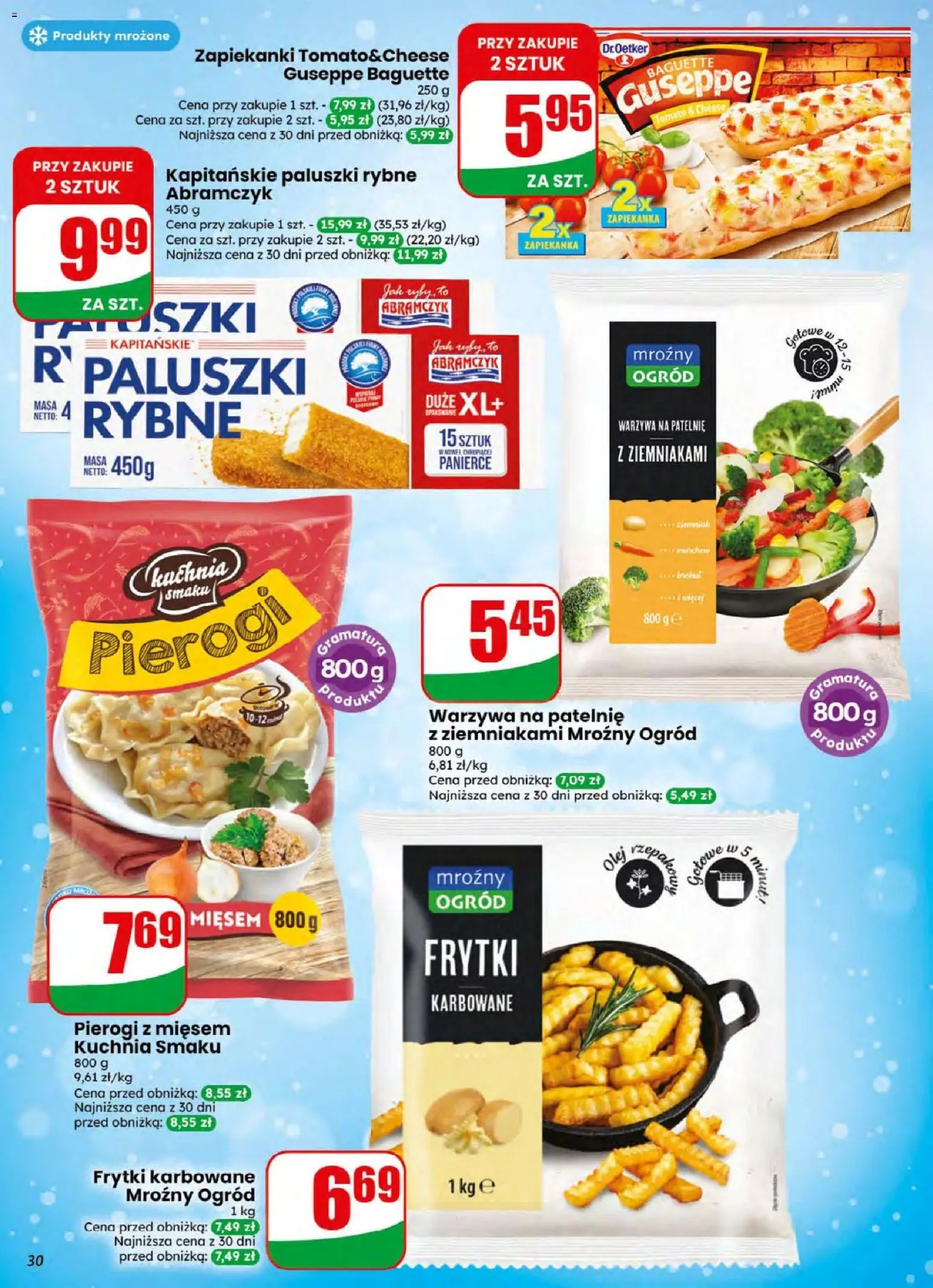 Dino gazetka od 05.08.2026 | Strona: 30 | Produkty: Pierogi z mięsem, Paluszki rybne, Paluszki, Zapiekanki