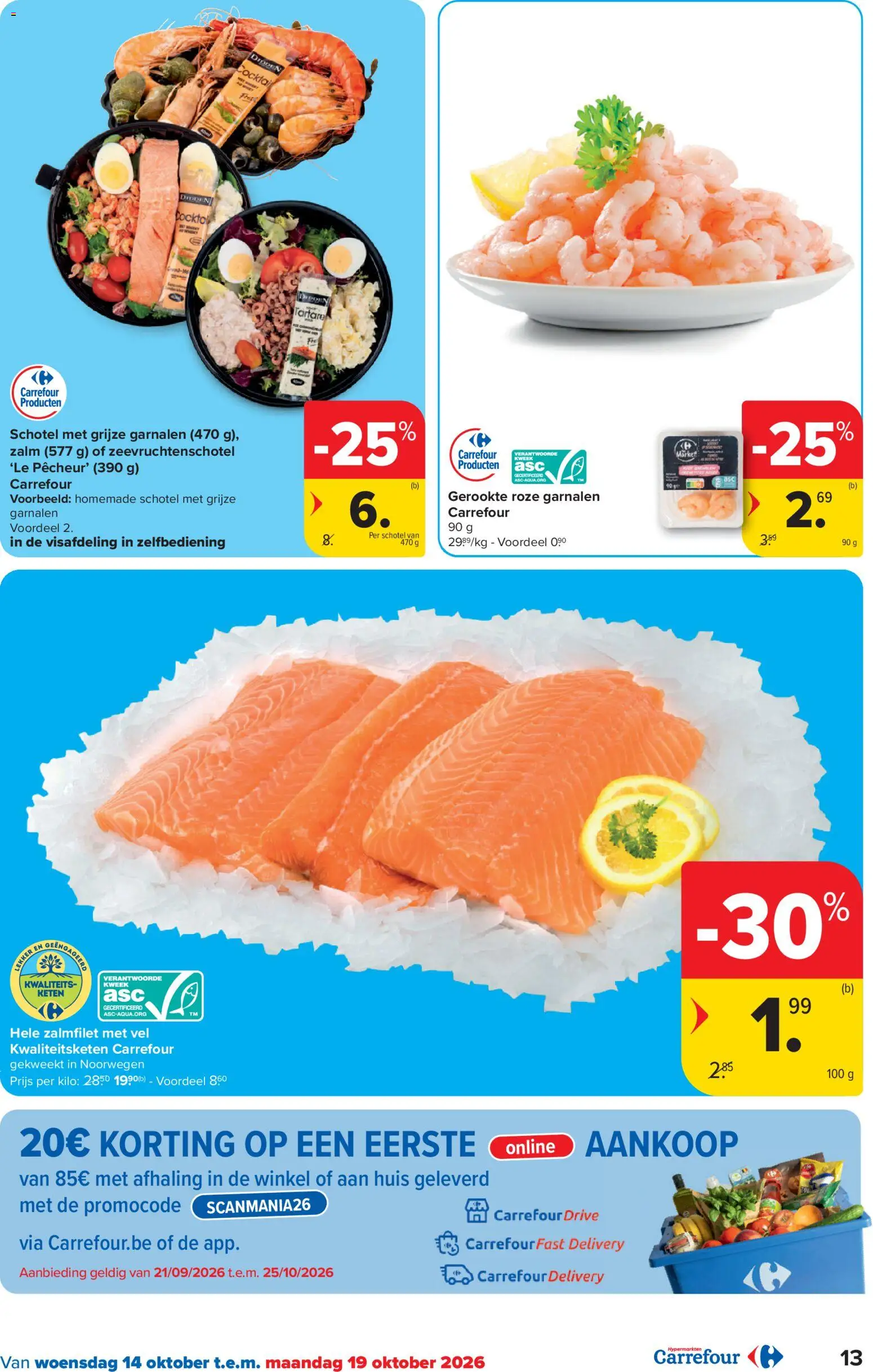 {H1} | Pagina: 13 | Producten: Zalm, Zalmfilet, Garnalen