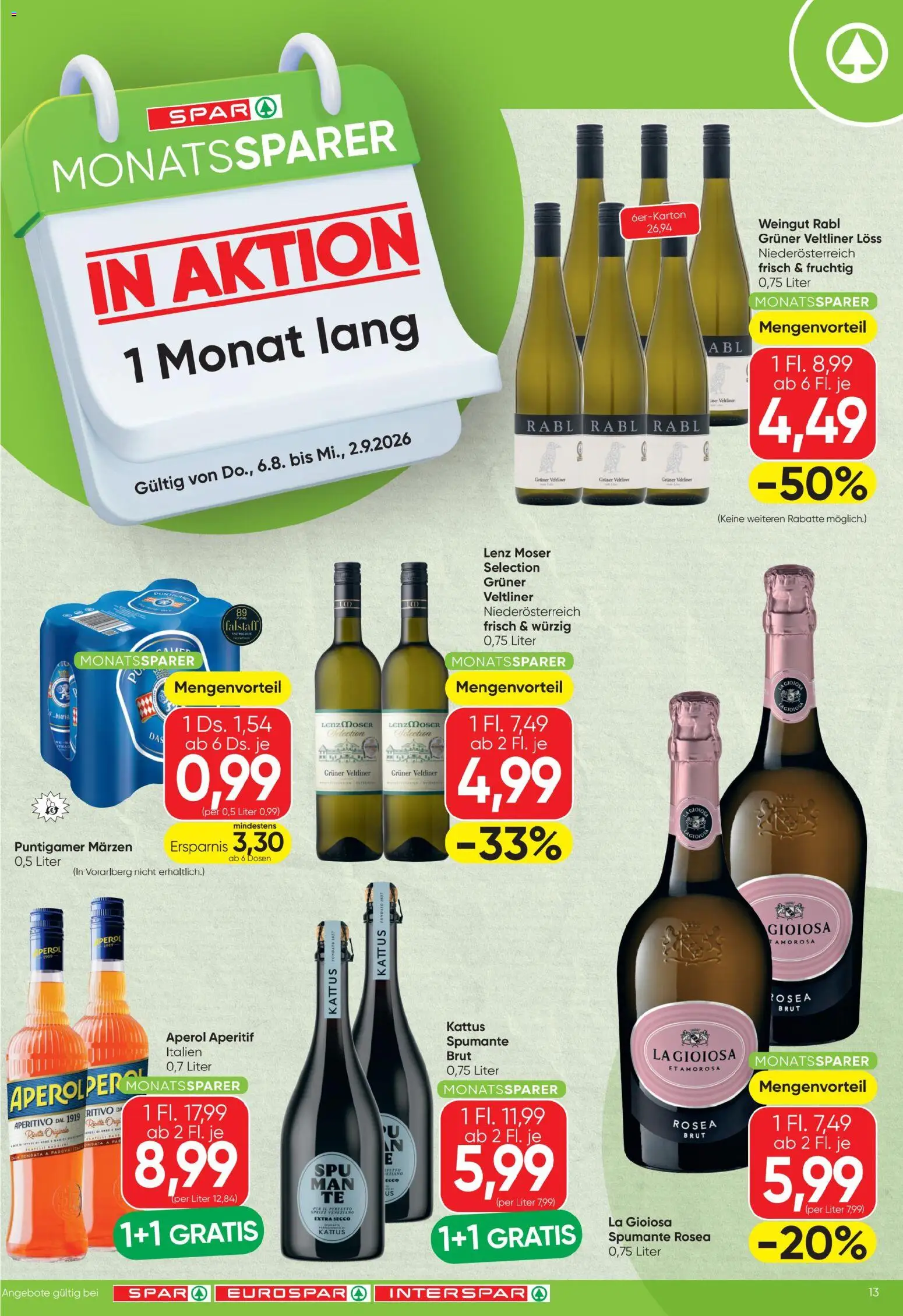 Spar - Flugblatt gültig ab 06.08.2026 | Seite: 13