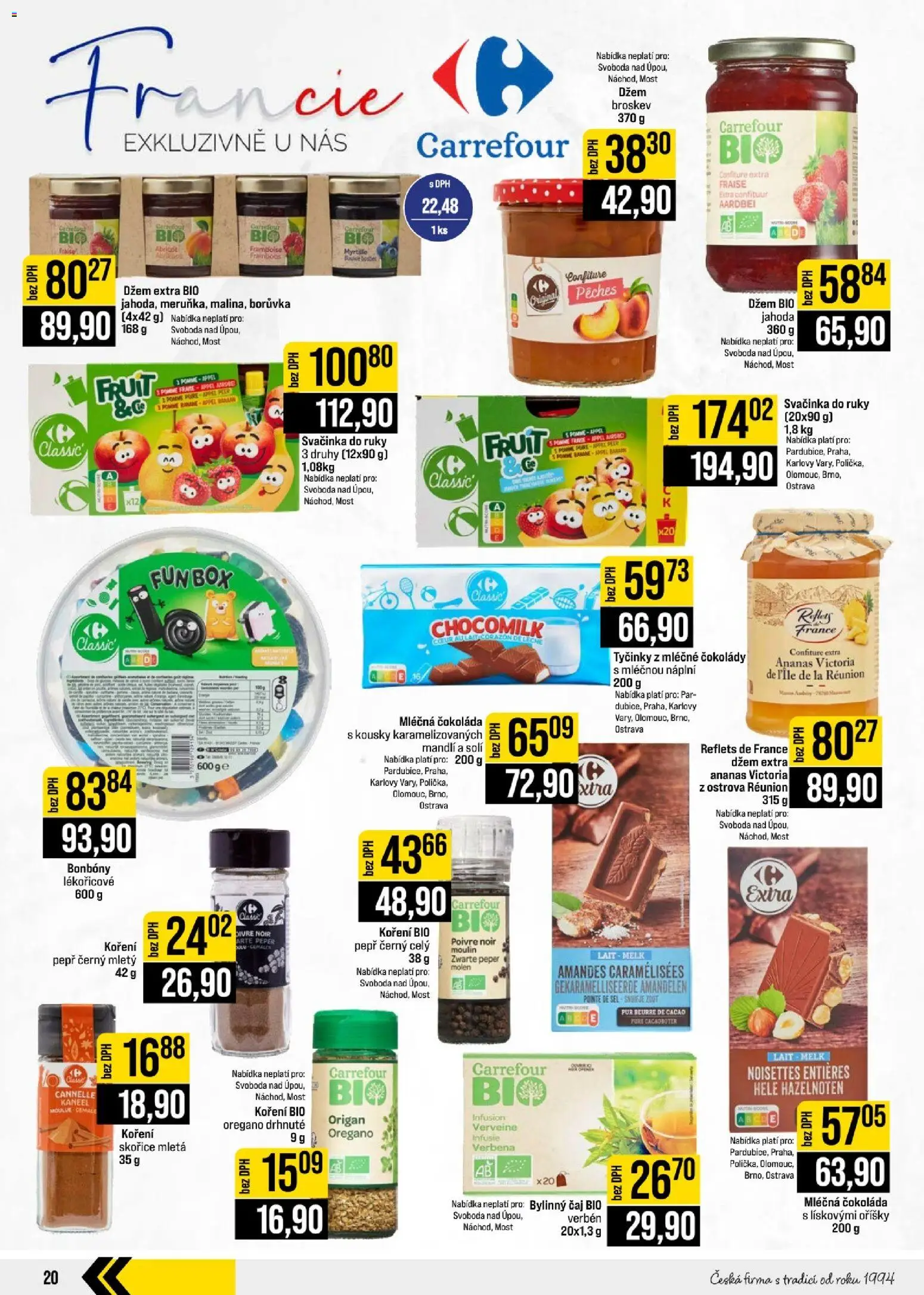 Jip leták - Cash & Carry od 19.08.2026 | Strana: 20 | Produkty: Džem, Mošt, Čaj, Bylinný čaj