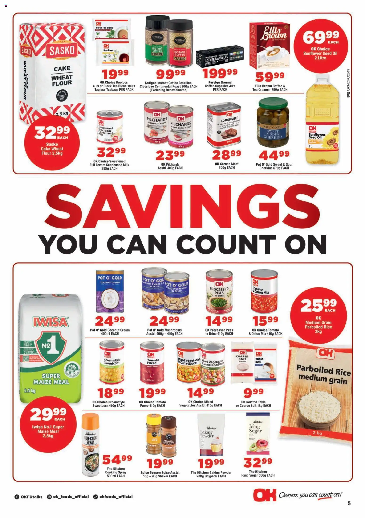 New OK Foods catalogue – valid from 12/08/2026 | Page: 5 | Products: Cake, Corned meat, Black Tea, Vegetables