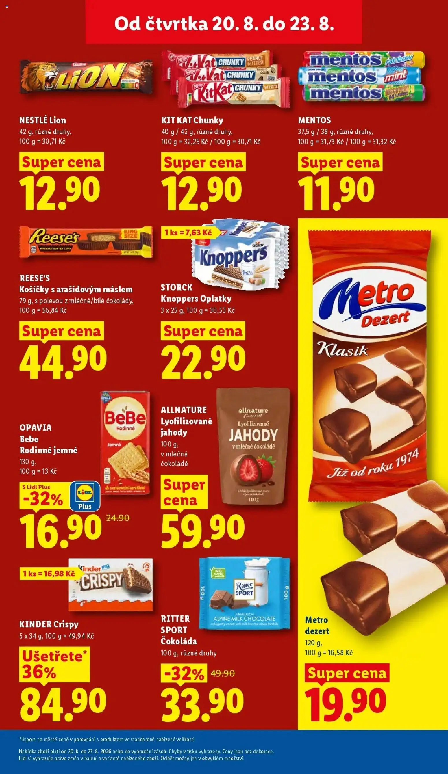 Lidl leták od 20.08.2026 - Nový akční leták | Strana: 25 | Produkty: Jahody, Kinder, Oplatky, Milk chocolate