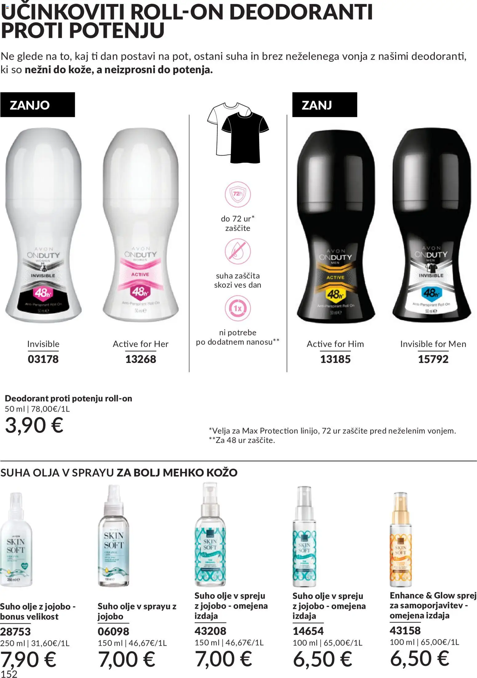 Novi Avon katalog ponudbe – veljaven od 01.08.2026 | Stran: 152 | Izdelki: Olje, Deodorant