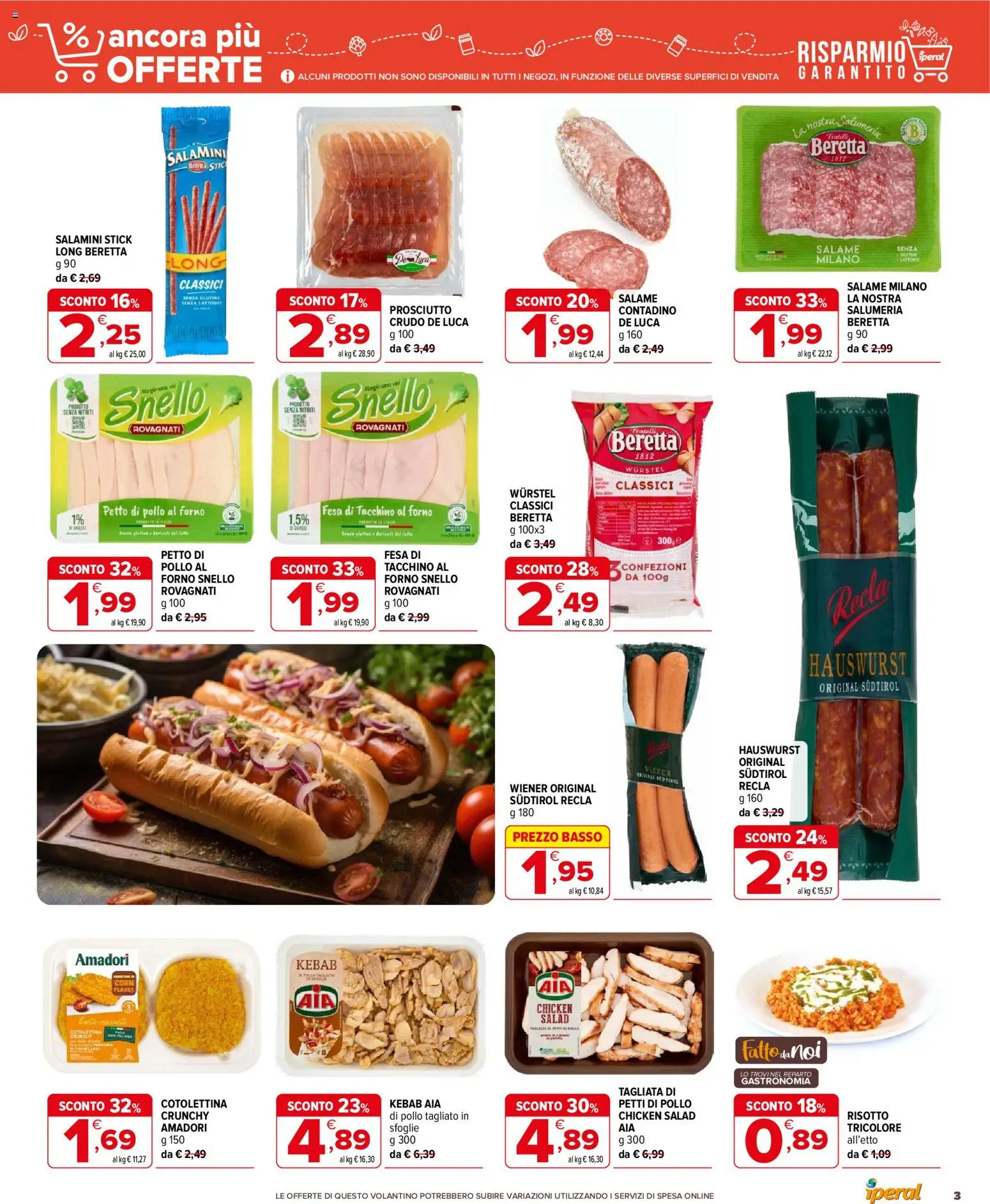 Volantino Iperal del 06.05.2026 | Pagina: 3 | Prodotti: Petto di Pollo, Prosciutto Crudo, Tacchino, Wurstel