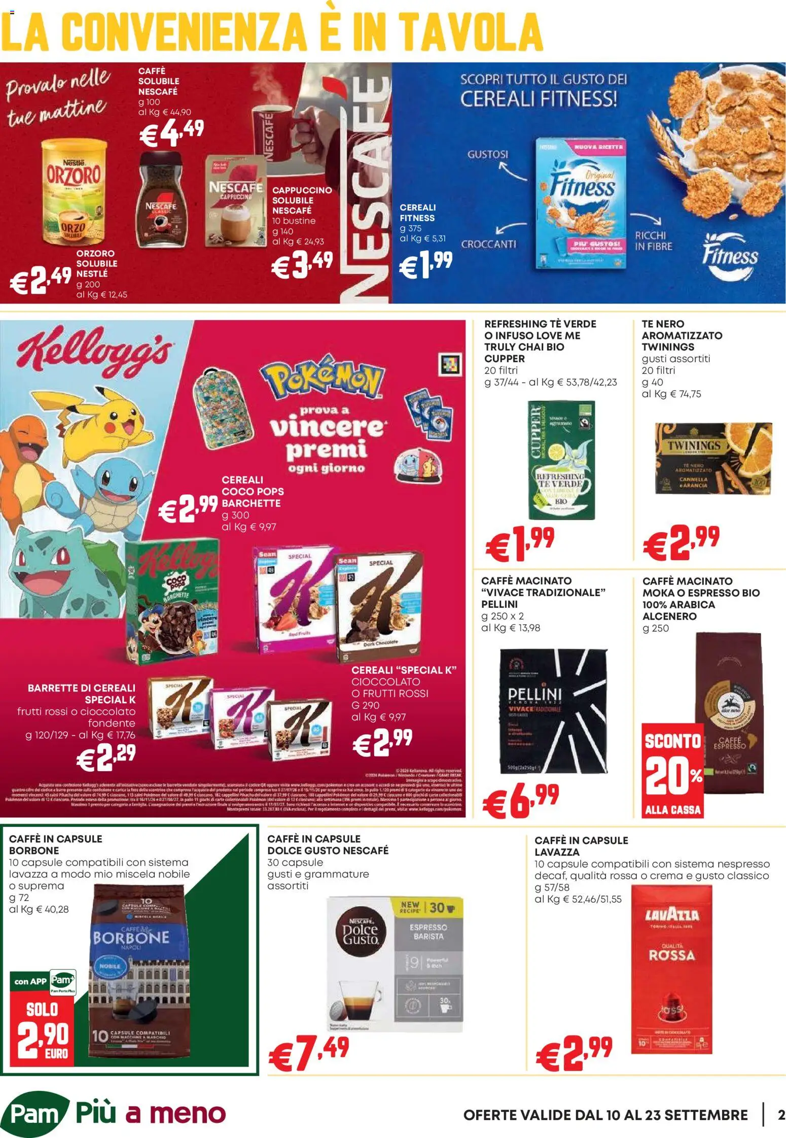 Volantino PAM del 10/09/2026 | Pagina: 2 | Prodotti: Tè, Tè nero, Nescafé, Caffè macinato