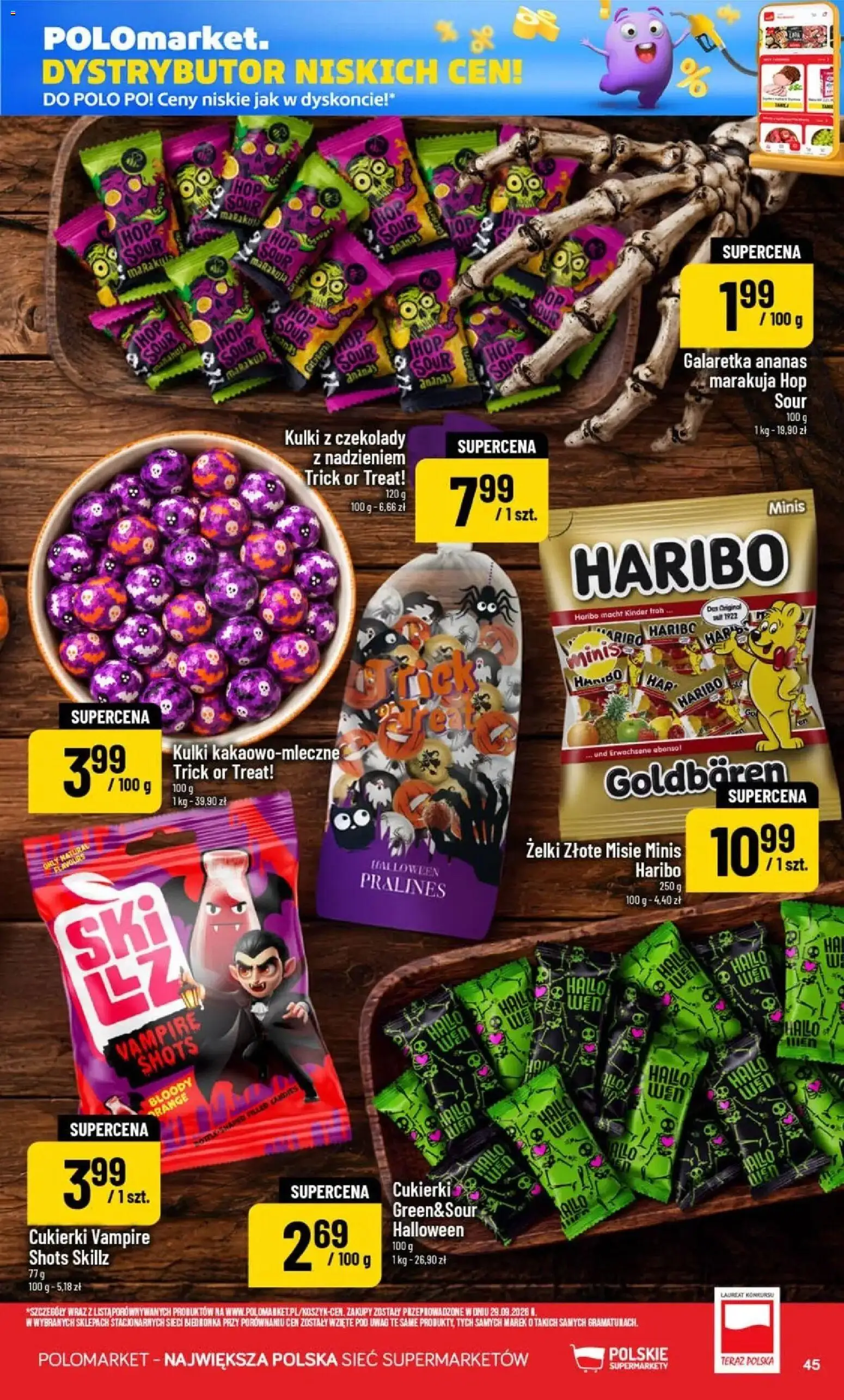 Nowa POLOmarket gazetka od jutra 14.10.2026 | Strona: 45 | Produkty: Czekolady, Galaretka, Marakuja, Ananas