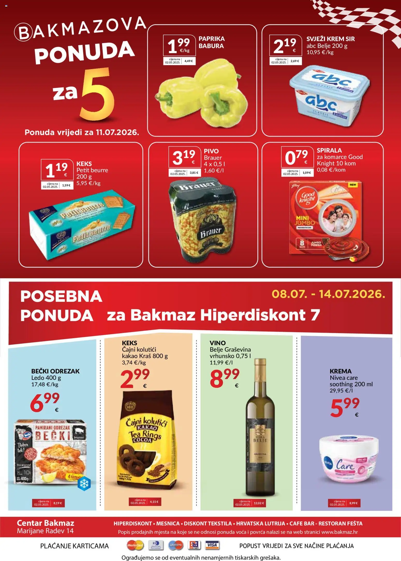 Bakmaz katalog | vrijedi od 08.07.2026 | Stranica: 8 | Proizvodi: Čajni kolutići, Pivo, Paprika, Kakao