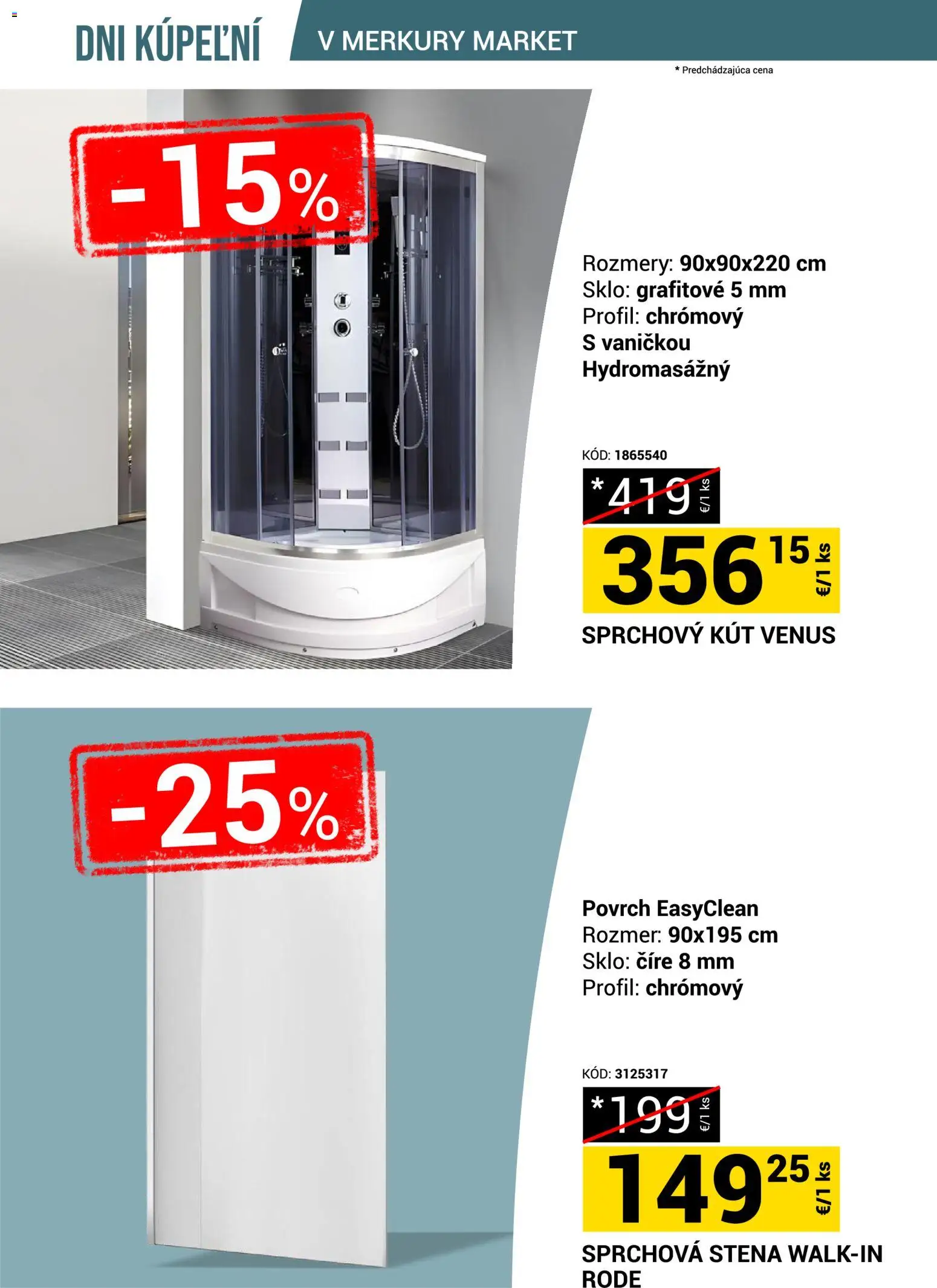 Nové Merkury Market akcie – leták je platný od 18.07.2026 | Strana: 23 | Produkty: Sprchový kút