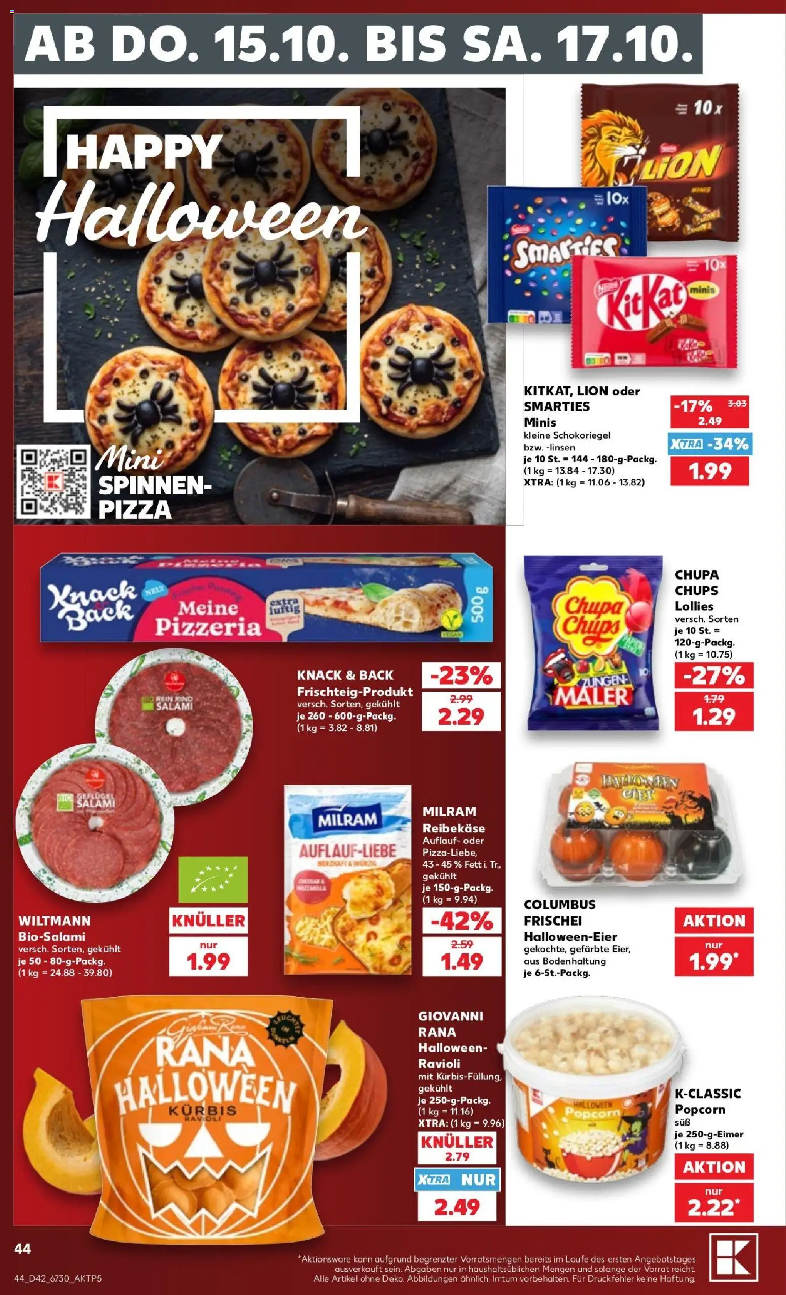 Kaufland Prospekt Zeitz – gültig ab 12.10.2026 | Seite: 50 | Produkte: Smarties, Milram, Salami, Popcorn