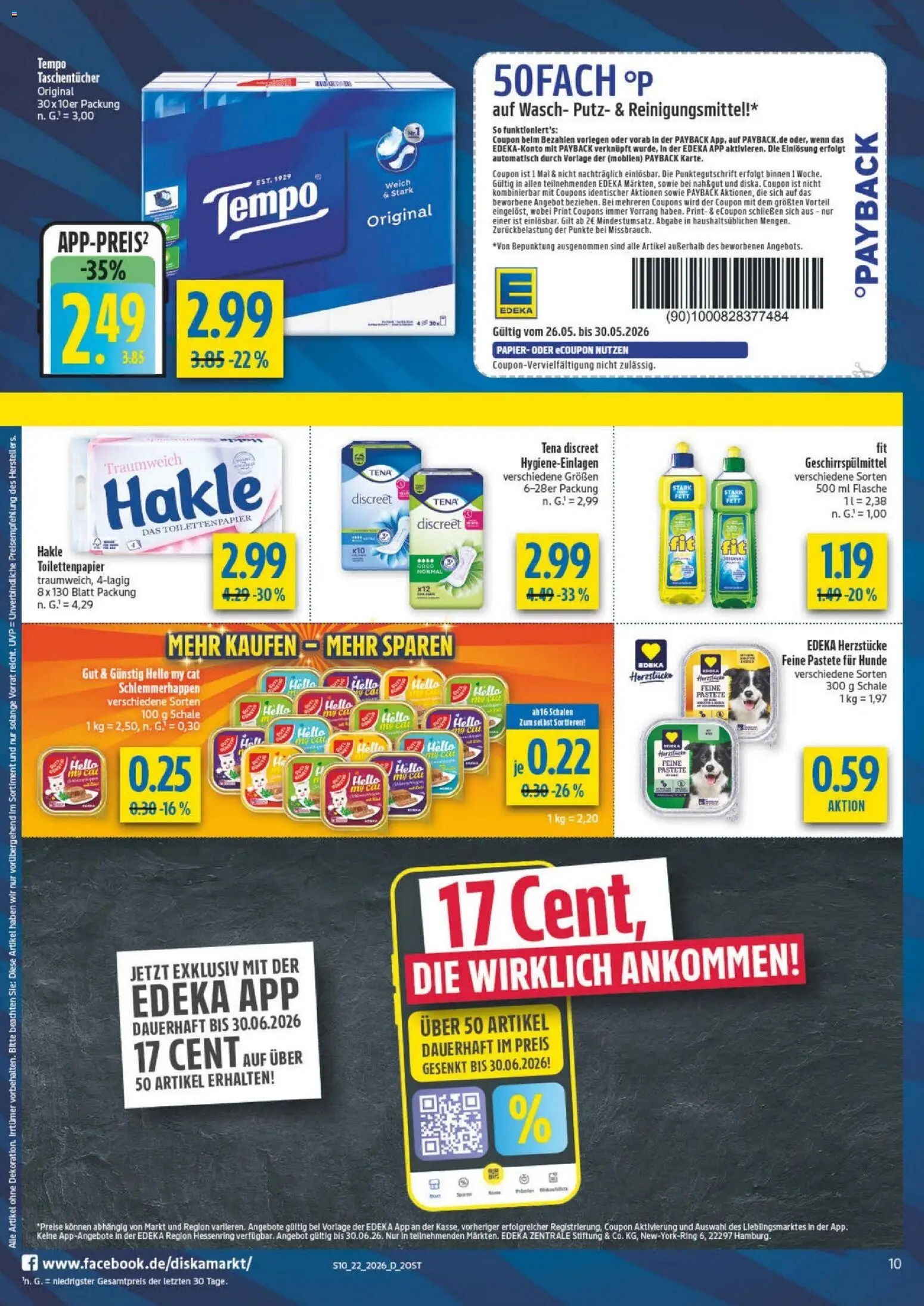 Diska - Diska Angebote Sachsen-Thüringen KW22 – gültig ab 26.05.2026 | Seite: 10 | Produkte: Geschirrspülmittel, Hella, Tempo, Toilettenpapier