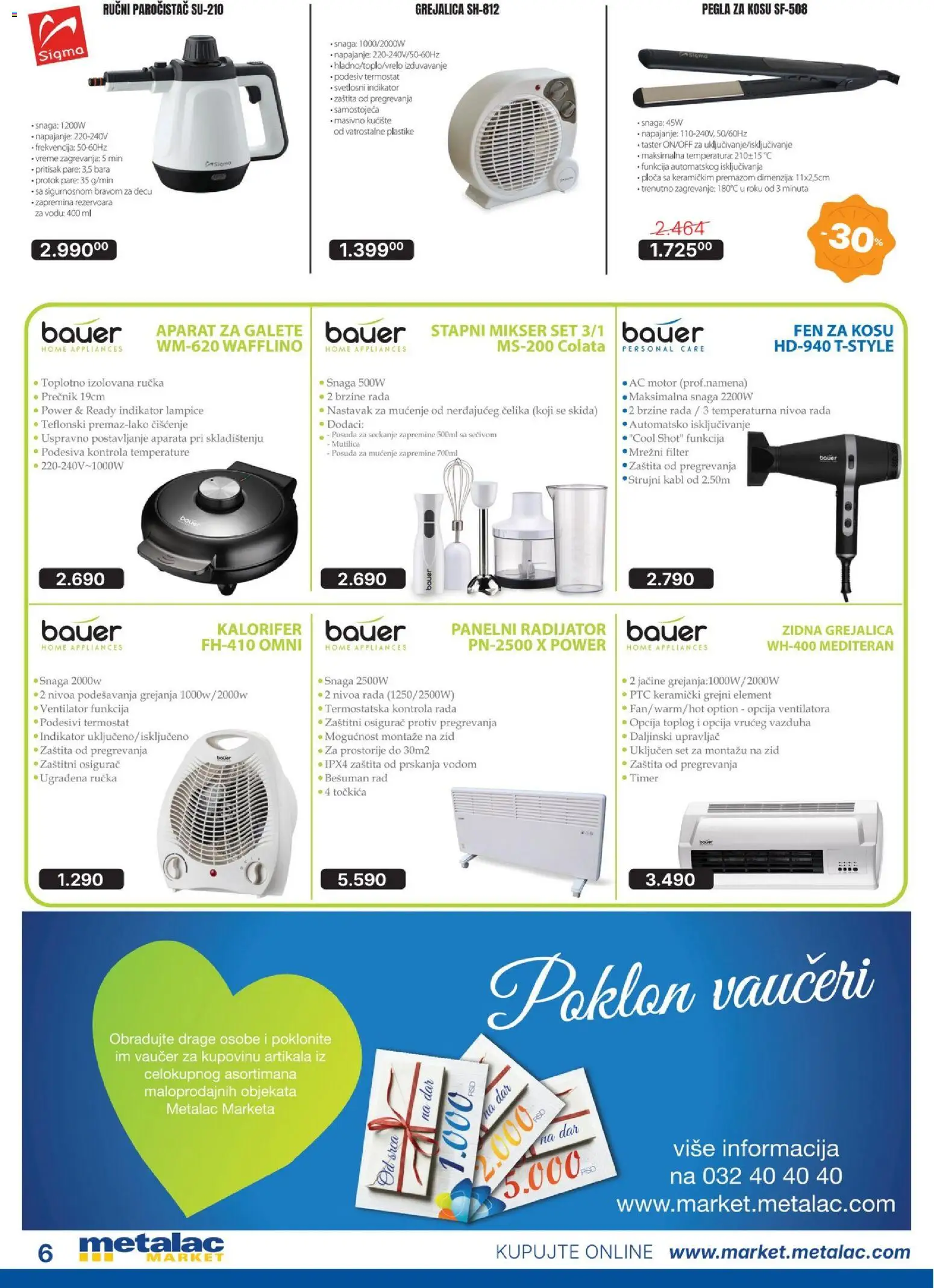 Metalac Market katalog - važi od 01.10.2026 | Strana: 6 | Proizvode: Mutilica, Paročistač, Kabl, Kalorifer