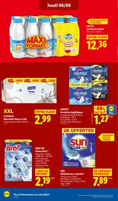 LIDL - Prévisualisation de ALWAYS Serviettes hygiéniques, Serviettes hygiéniques Le produit de 12/14/16/20/24 ou 28 pièces : 3,95 € Les 2 produits : 5,22 € Au choix : jour ou ultra nuit valide à partir de 06/08/2026 | Page: 20