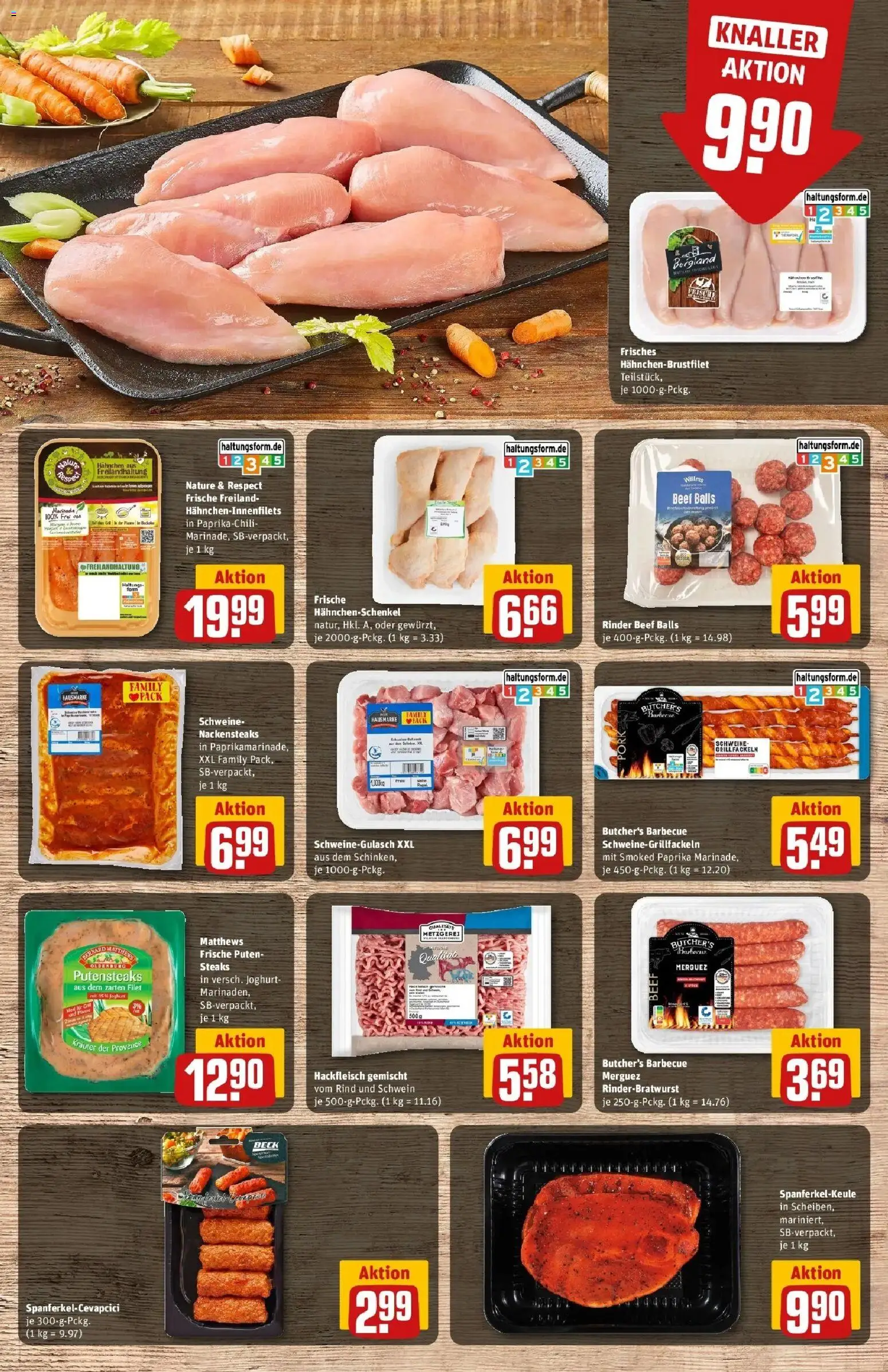Rewe Prospekt Lübeck – gültig ab 27.07.2026 | Seite: 9 | Produkte: Nackensteaks, Hahnchen, Paprika, Hackfleisch