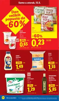 PILOS Voćni jogurt, 400 g, 1 kg = 1.63, 2.8% m.m., Breskva ili jagoda - Pregled kataloga iz trgovine Lidl, vrijedi od 11.05.2026 | Stranica: 16