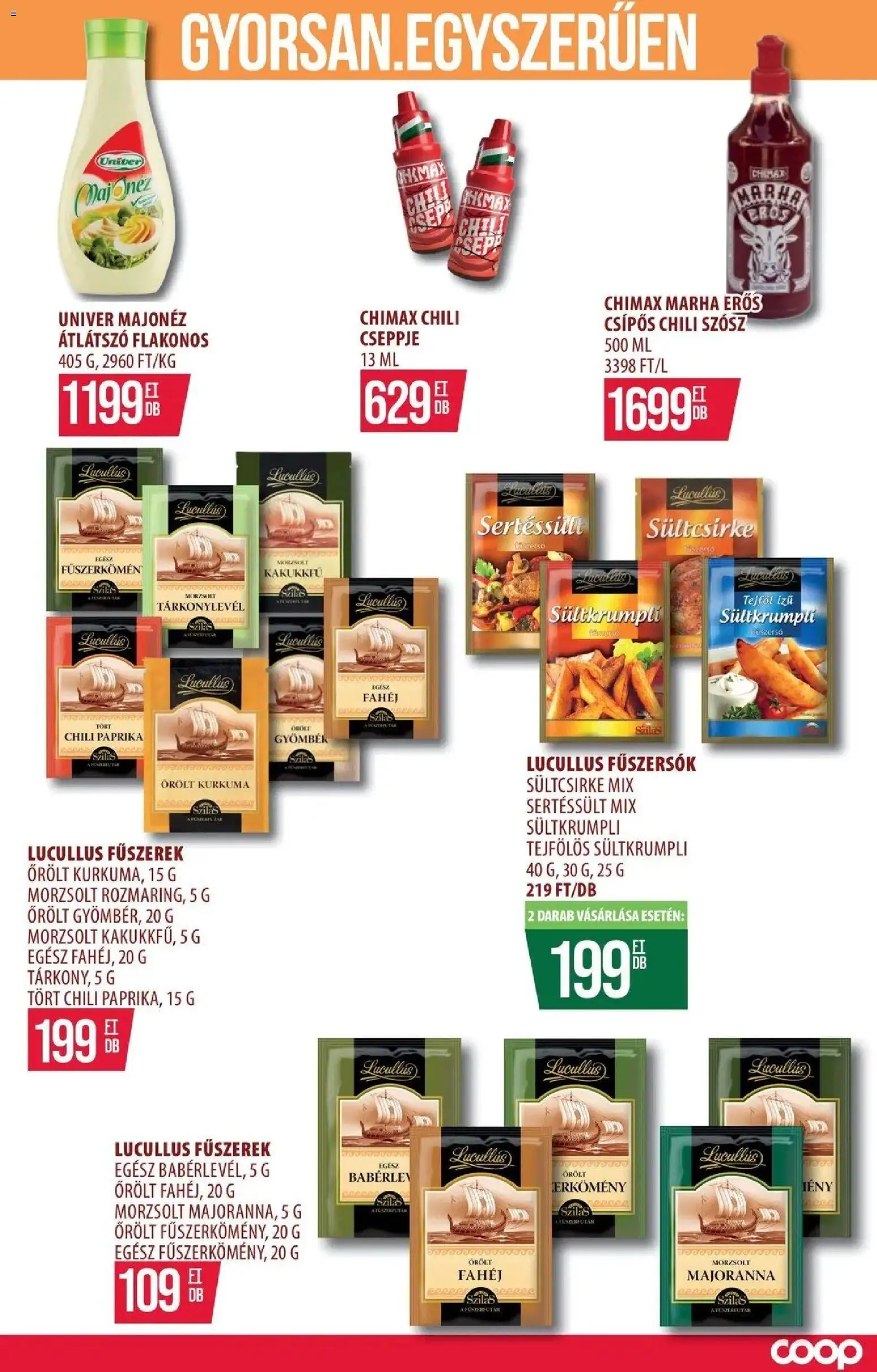 COOP Szolnok akciós újság Nagyszentjános - 2026.09.07. -tól/töl > akció, lapozható szórólap 🛍️ | Oldal: 15 | Termékek: Fűszerek, Kurkuma, Tejföl, Majonéz