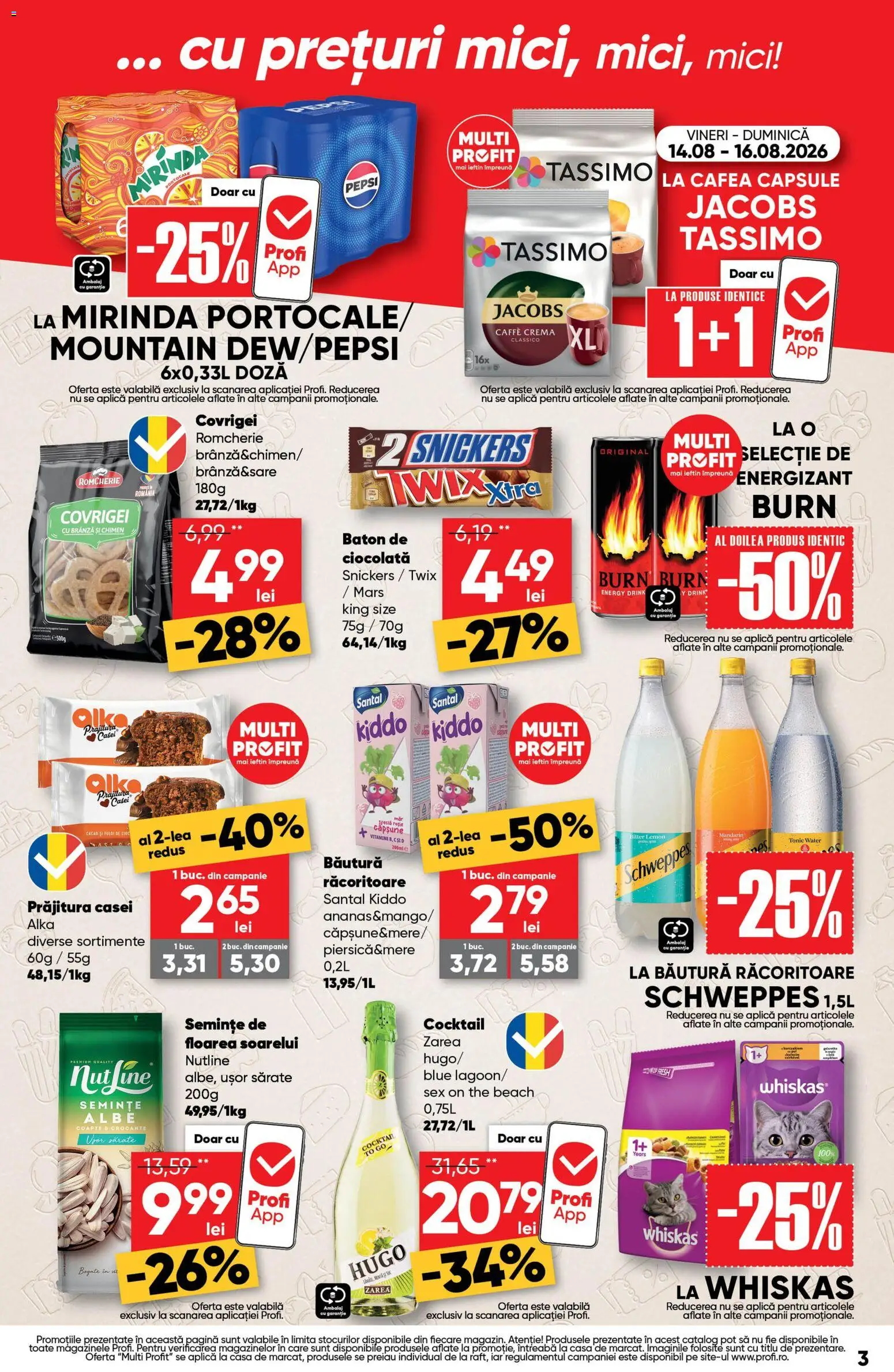 Noul catalog Profi – valabil de la 13.08.2026 | Pagină: 3 | Produse: Semințe de Floarea Soarelui, Brânză, Cafea, Cacao
