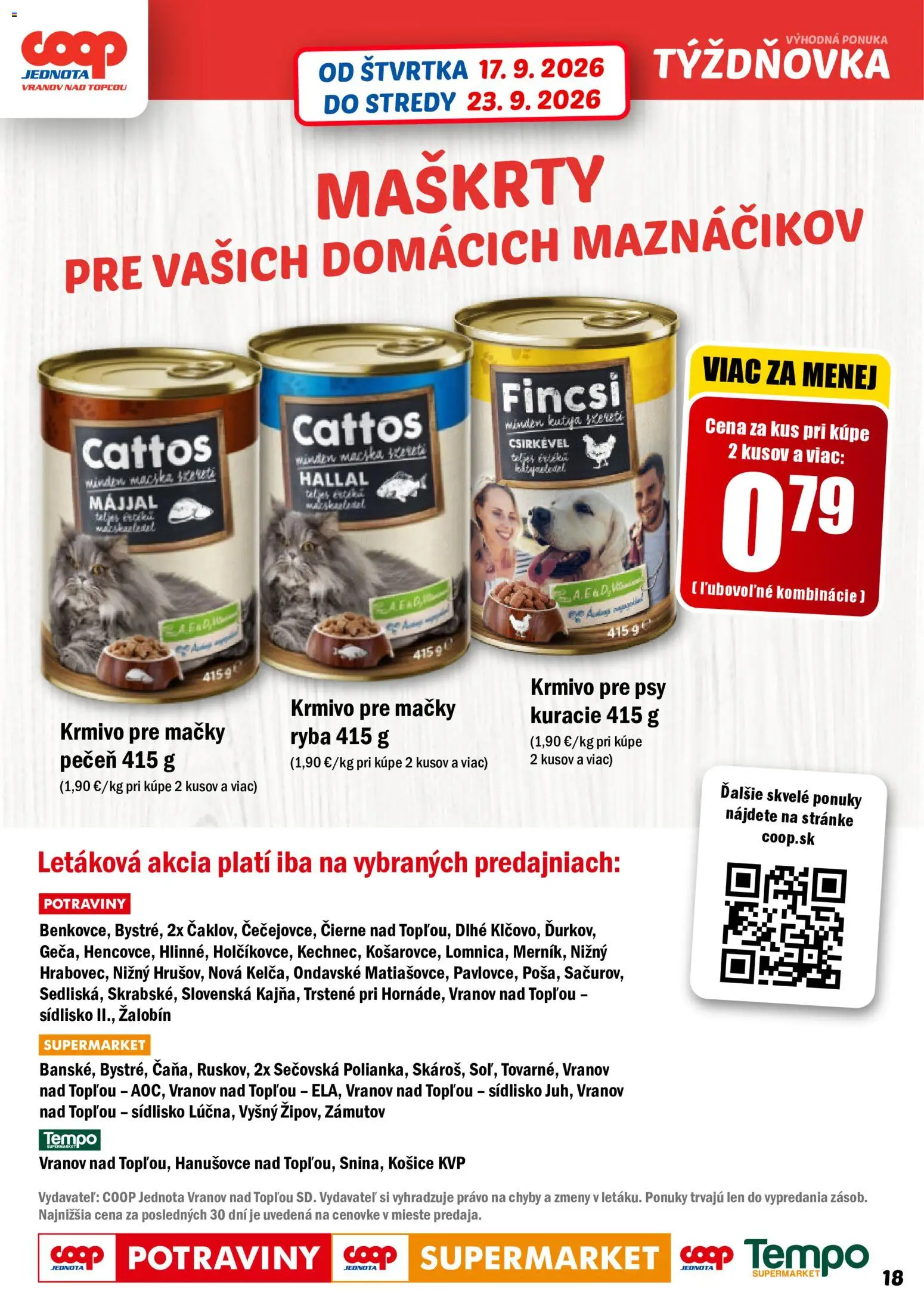 Nové COOP Jednota akcie – leták je platný od 17.09.2026 | Strana: 18 | Produkty: Pečeň, Ryba