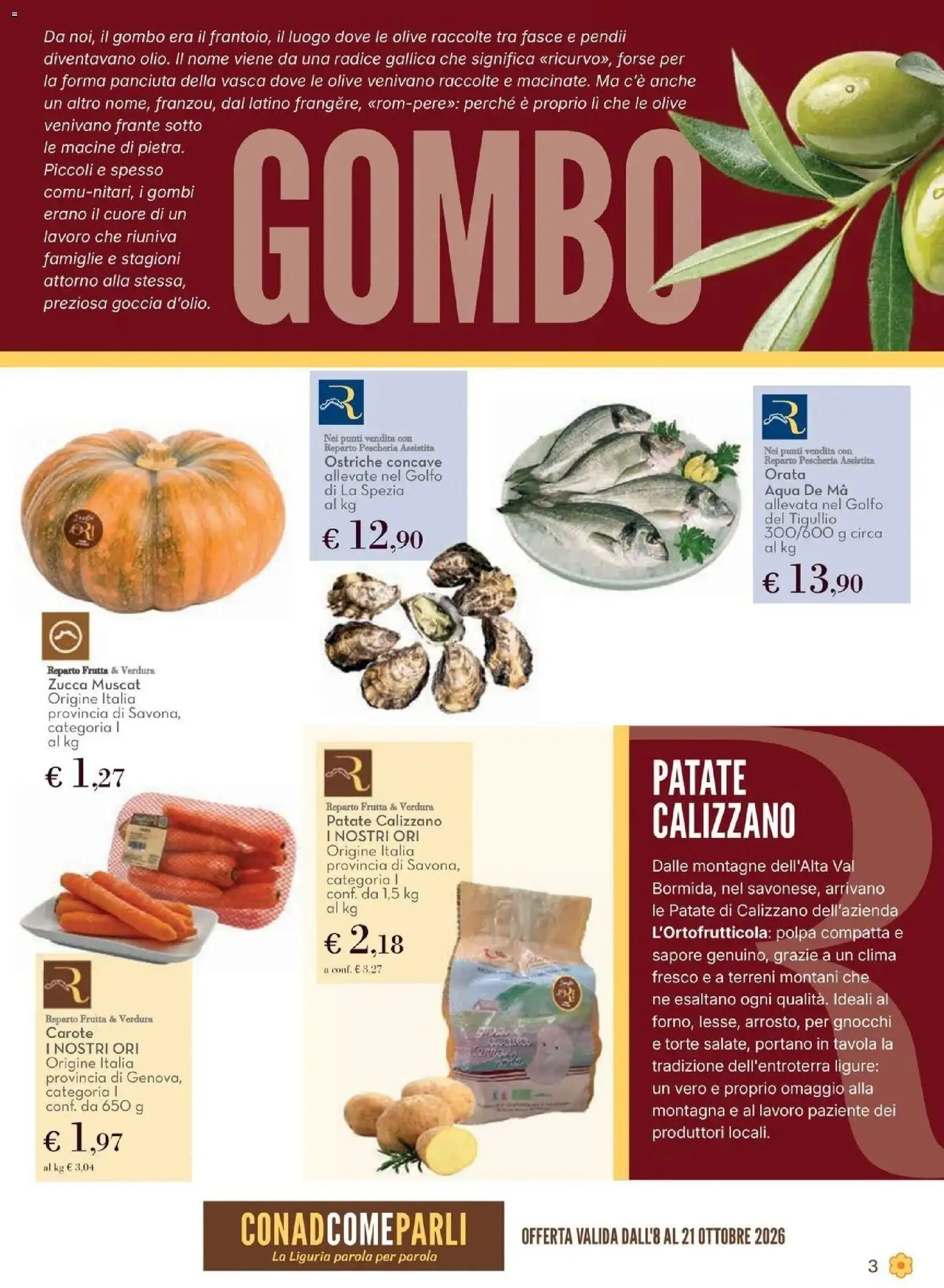 Anteprima volantino Conad dal 08/10/2026 prossima settimana | Pagina: 3 | Prodotti: Patate, Frutta, Olive, Gnocchi