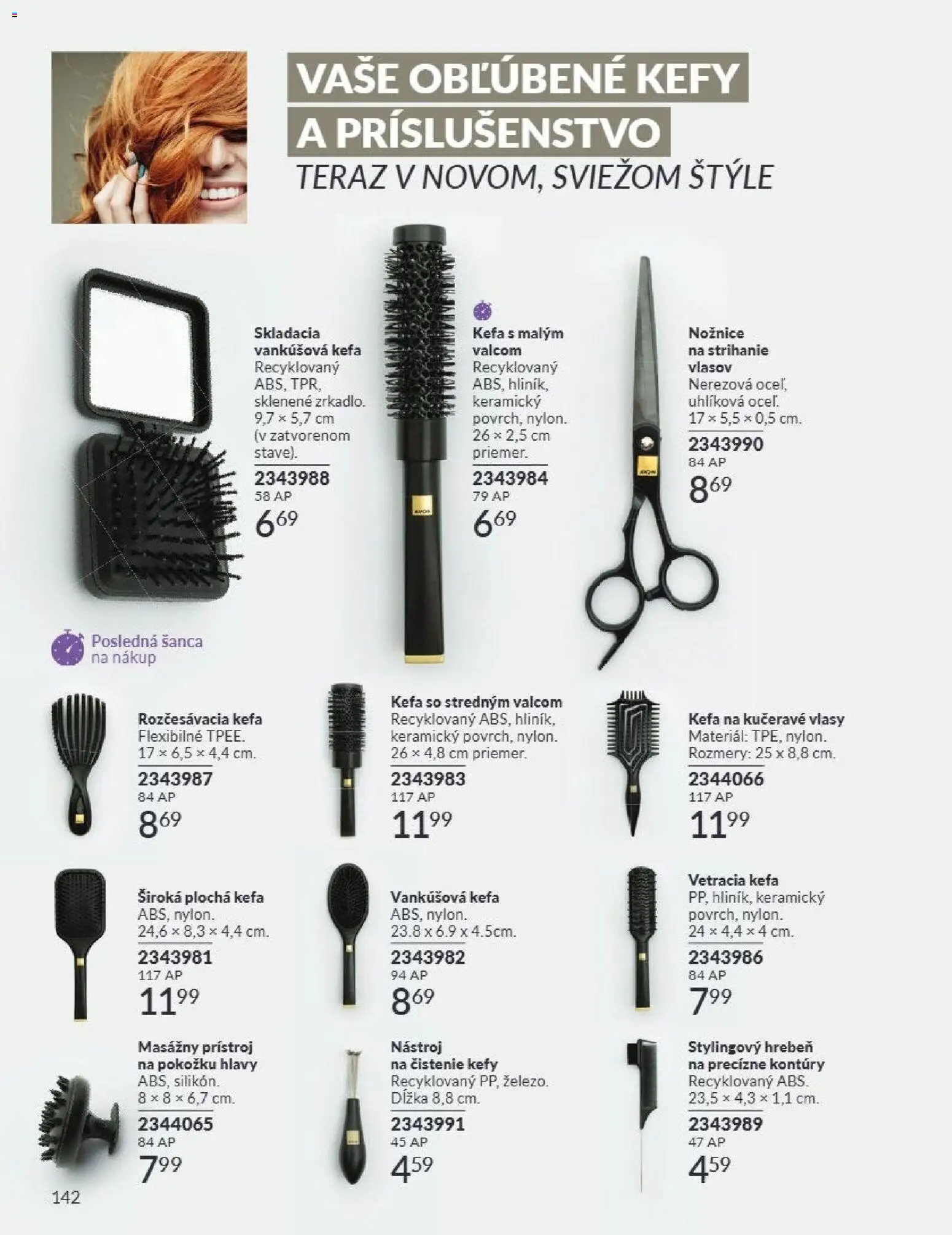 Nové Avon akcie – leták je platný od 01.08.2026 | Strana: 142 | Produkty: Masážny prístroj, Hrebeň, Kefa