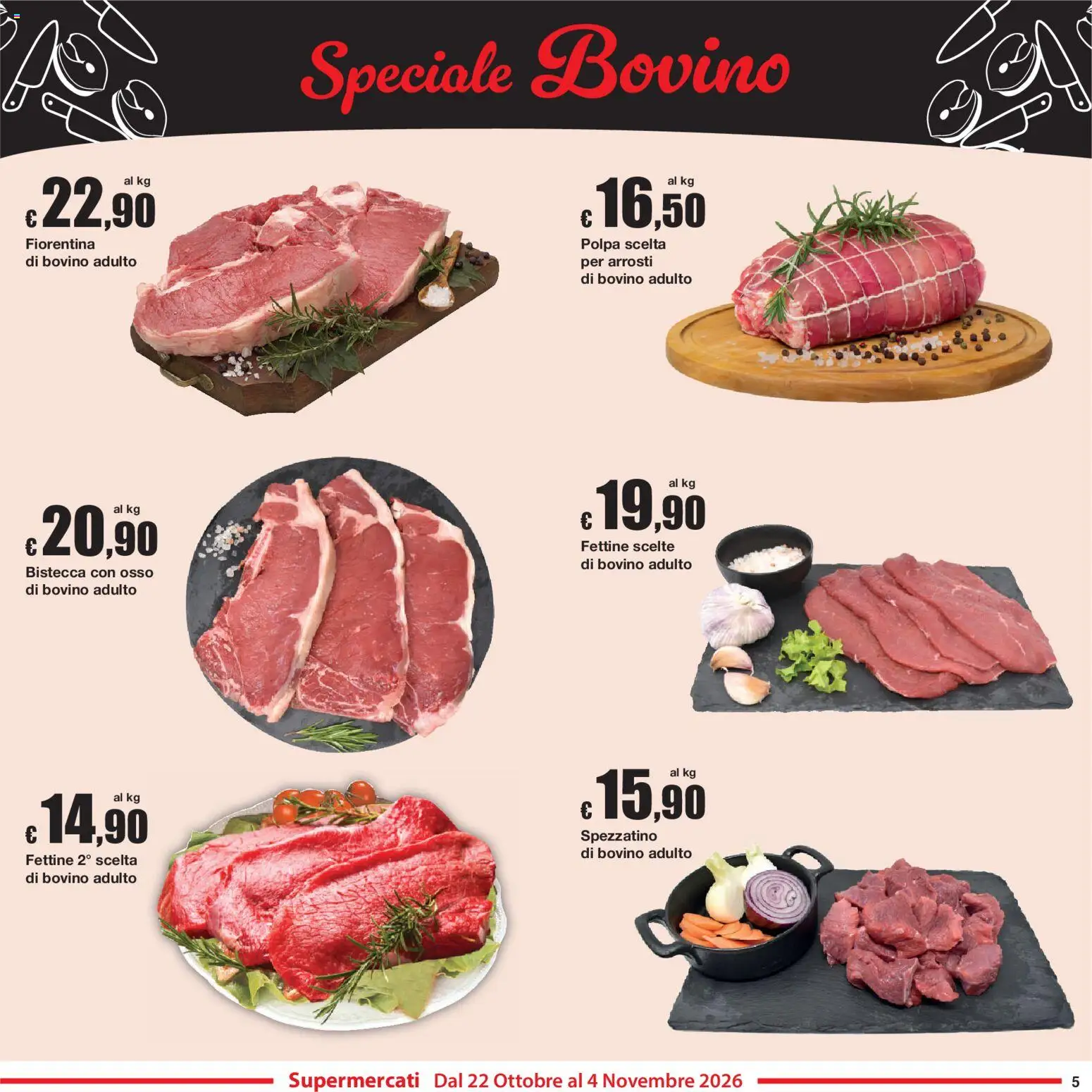 Volantino Sì con Te del 22/10/2026 | Pagina: 5 | Prodotti: Bovino, Bistecca