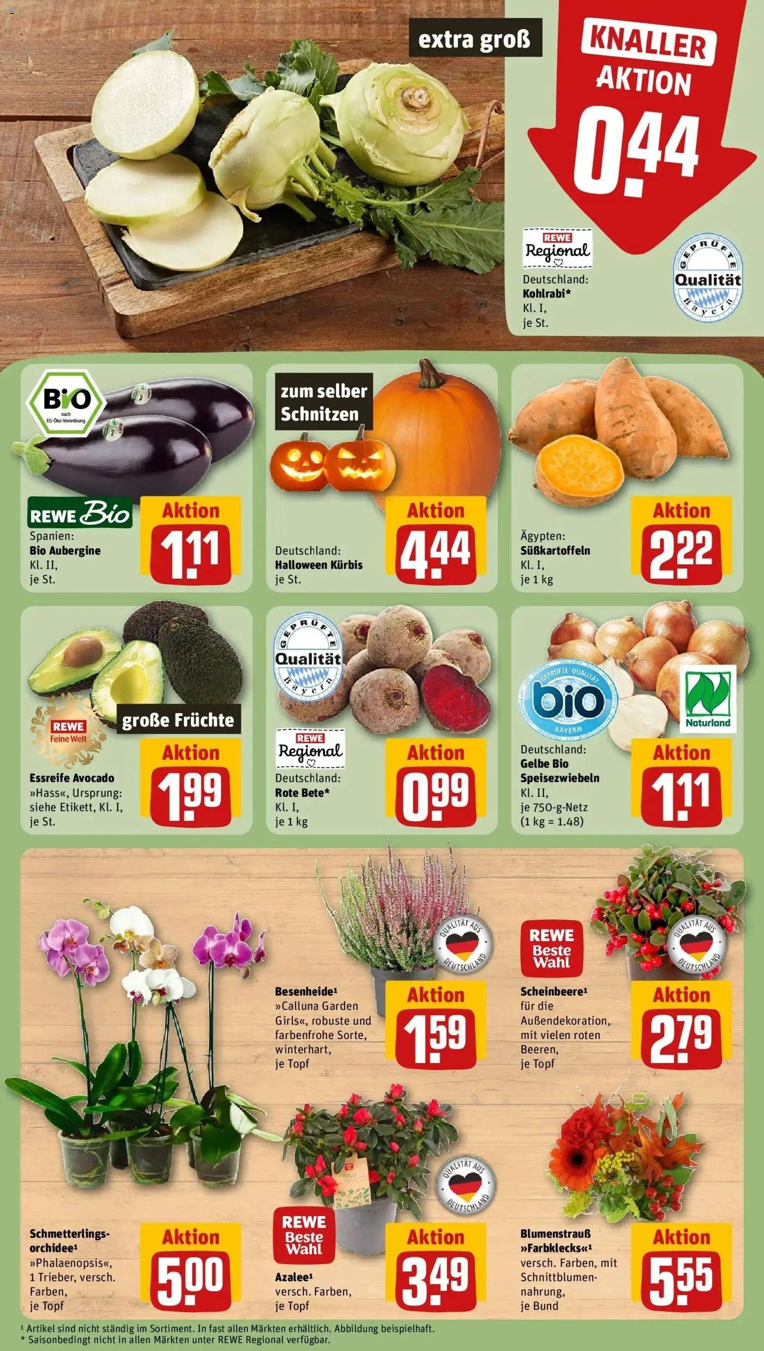 REWE Prospekt ab 12.10.2026 zum Blättern » Angebote | Seite: 5 | Produkte: Avocado, Aubergine, Kürbis