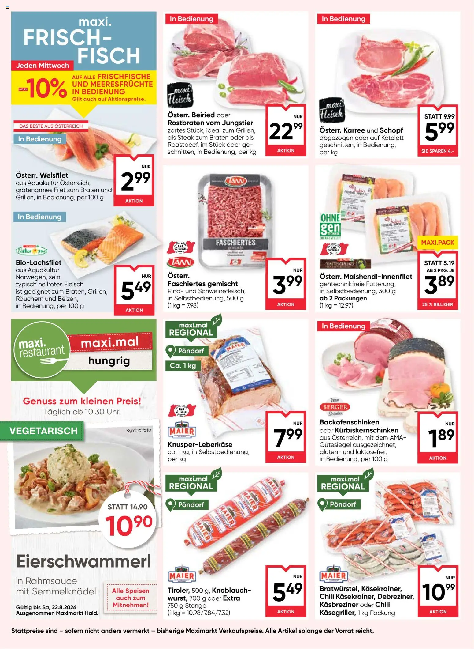 Maximarkt Flugblatt gültig ab 13.08.2026 | Seite: 8 | Produkte: Meeresfrüchte, Knoblauch, Chili, Fisch