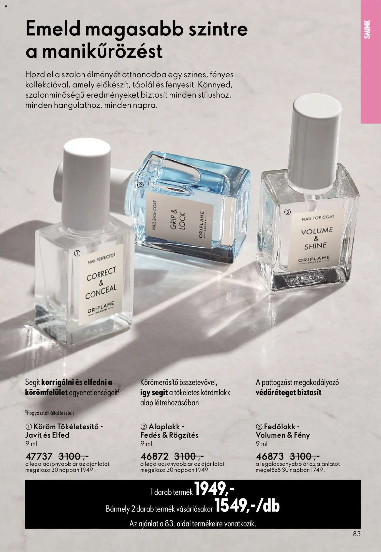 Oriflame akciós ujság - amely érvényes a következő dátumtól: 27.05.2026 | Oldal: 83 | Termékek: Fedőlakk, Smink, Körömlakk