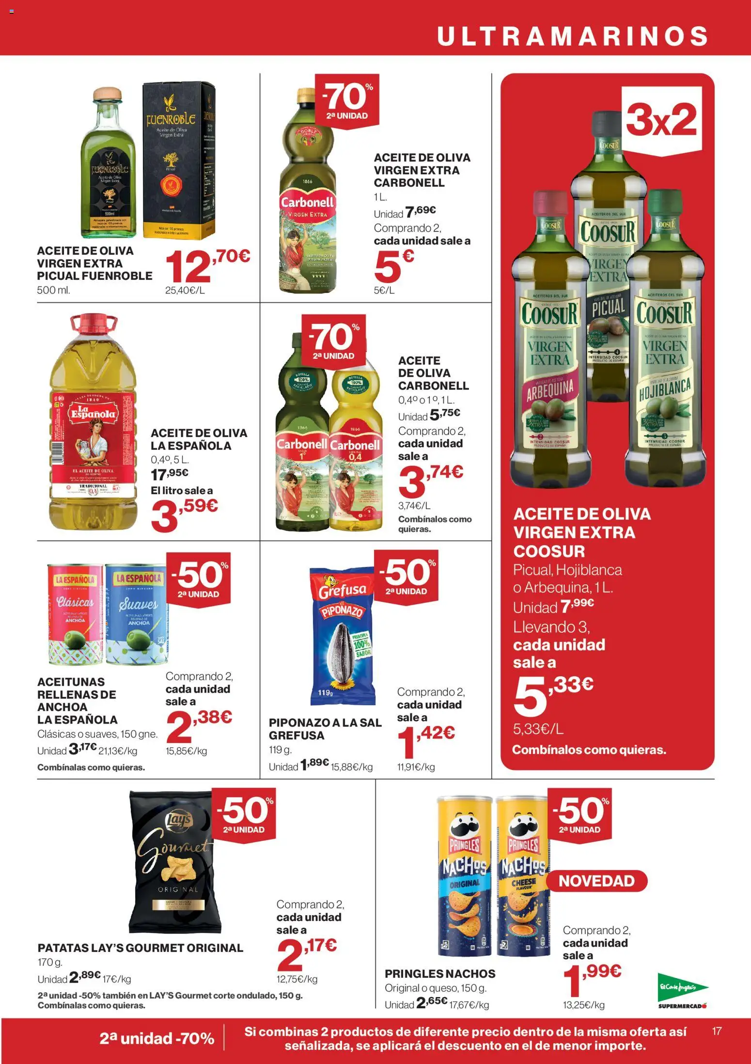 El Corte Inglés ofertas │ válido desde el 10/09/2026 | Página: 17 | Productos: Aceitunas, Nachos, Aceite, Té