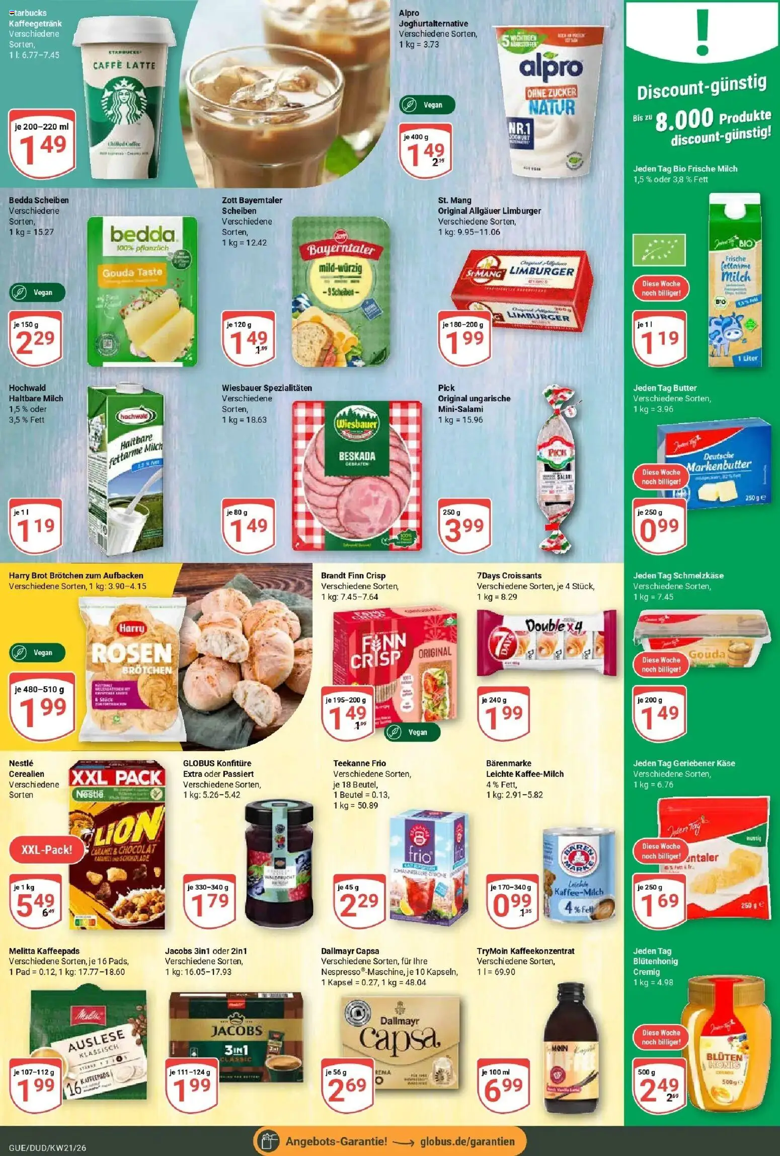 Globus Prospekt Saarbrücken-Güdingen – gültig ab 17.05.2026 | Seite: 12 | Produkte: Butter, Käse, Gouda, Starbucks