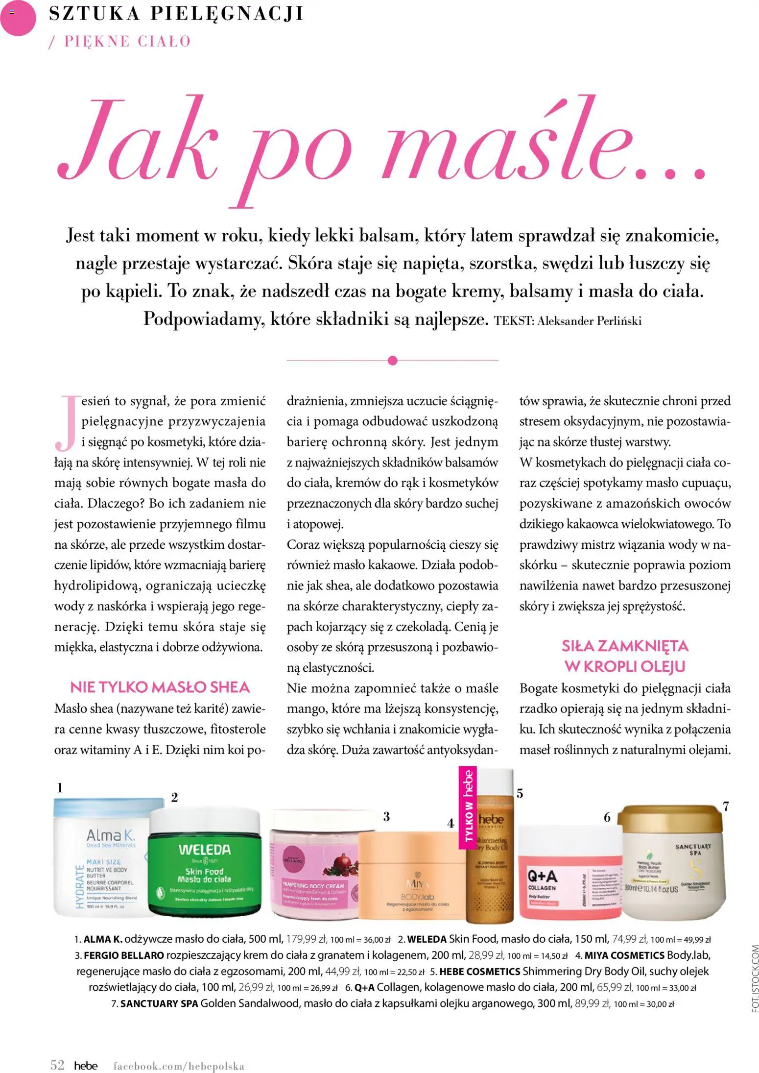 Hebe gazetka - Magazyn od 01.09.2026 | Strona: 52 | Produkty: Masło shea, Body, Krem do ciała, Krem