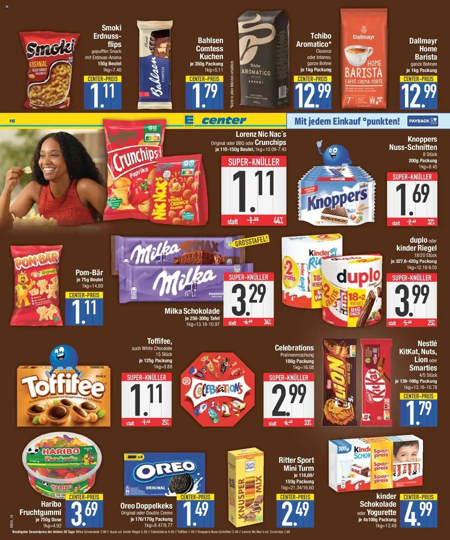 E center Prospekt Ingolstadt (ab 17.08.2026) zum Blättern | Seite: 16 | Produkte: Haribo, Smarties, Celebrations, Knoppers