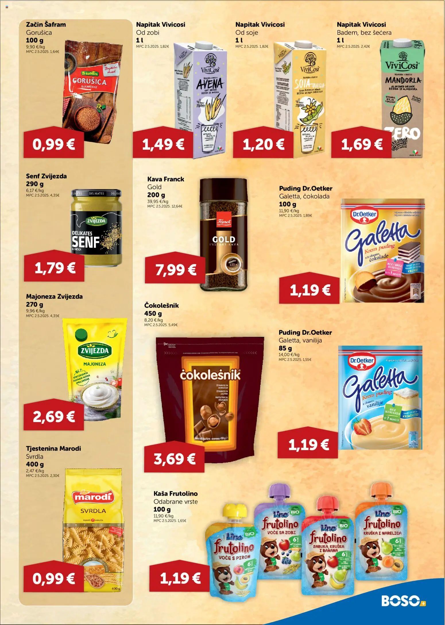 Boso katalog | vrijedi od 23.07.2026 | Stranica: 7 | Proizvodi: Čokolada, Puding, Tjestenina, Kruška