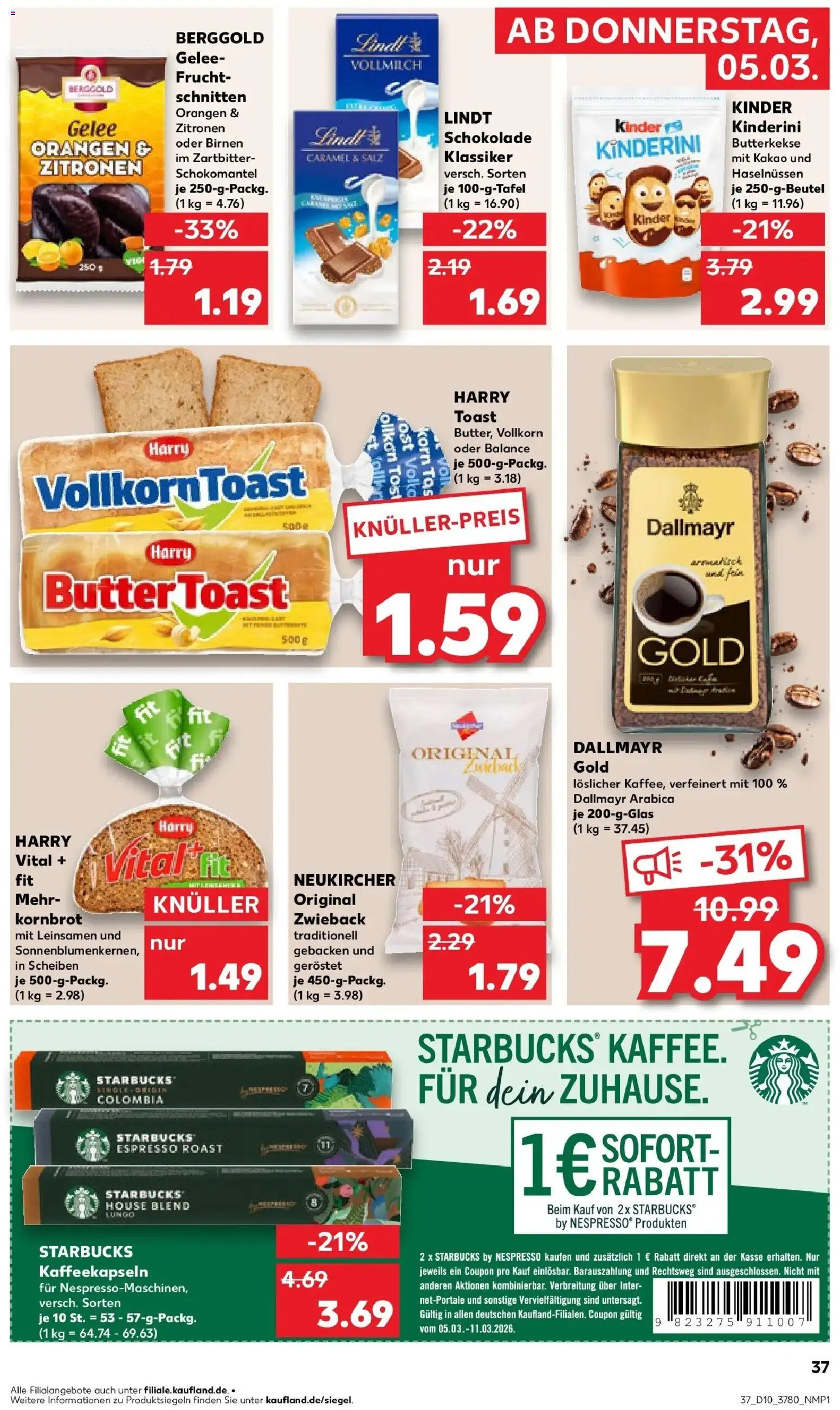 Kaufland Prospekt Lutherstadt Wittenberg	 – gültig ab 02.03.2026 | Seite: 49 | Produkte: Schokolade, Starbucks, Orangen, Lindt