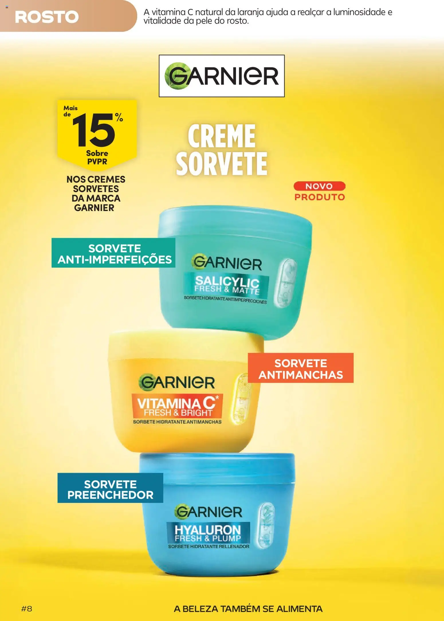 Continente Beleza Brilho com sabor a verão │ válido de 07/07/2026 | Página: 8 | Produtos: Vitamina c, Creme, Sorvete