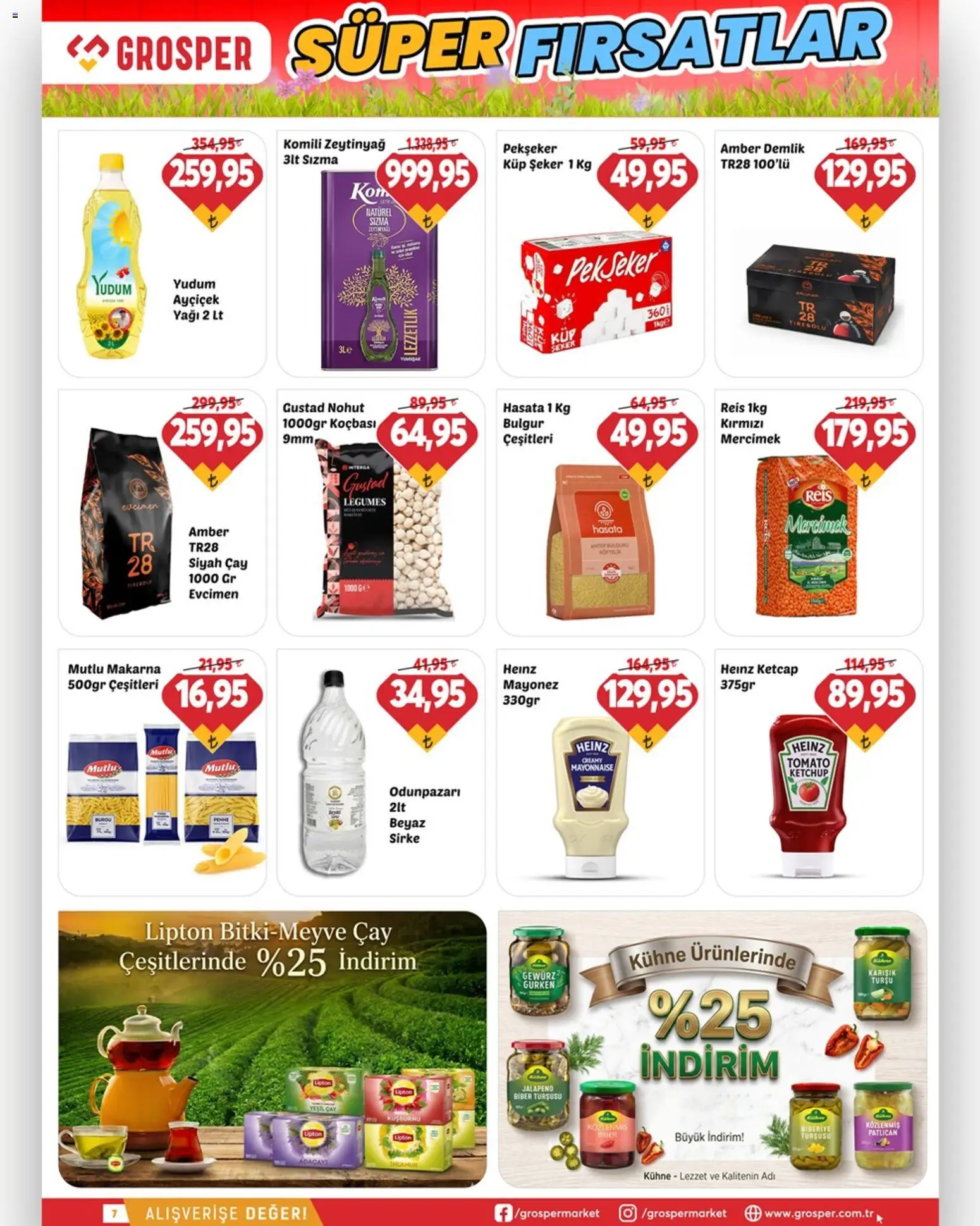 Grosper Katalog - 22.04.2026 tarihinden itibaren geçerlidir | Sayfa: 7 | Ürünler: Ihlamur, Şeker, Makarna, Küp şeker