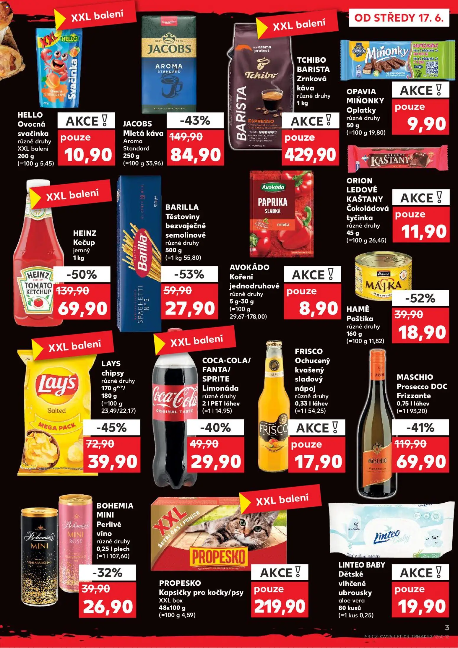 Kaufland leták - Liberec od 17.06.2026 | Strana: 3 | Produkty: Prosecco, Tchibo, Lay's, Zrnková káva