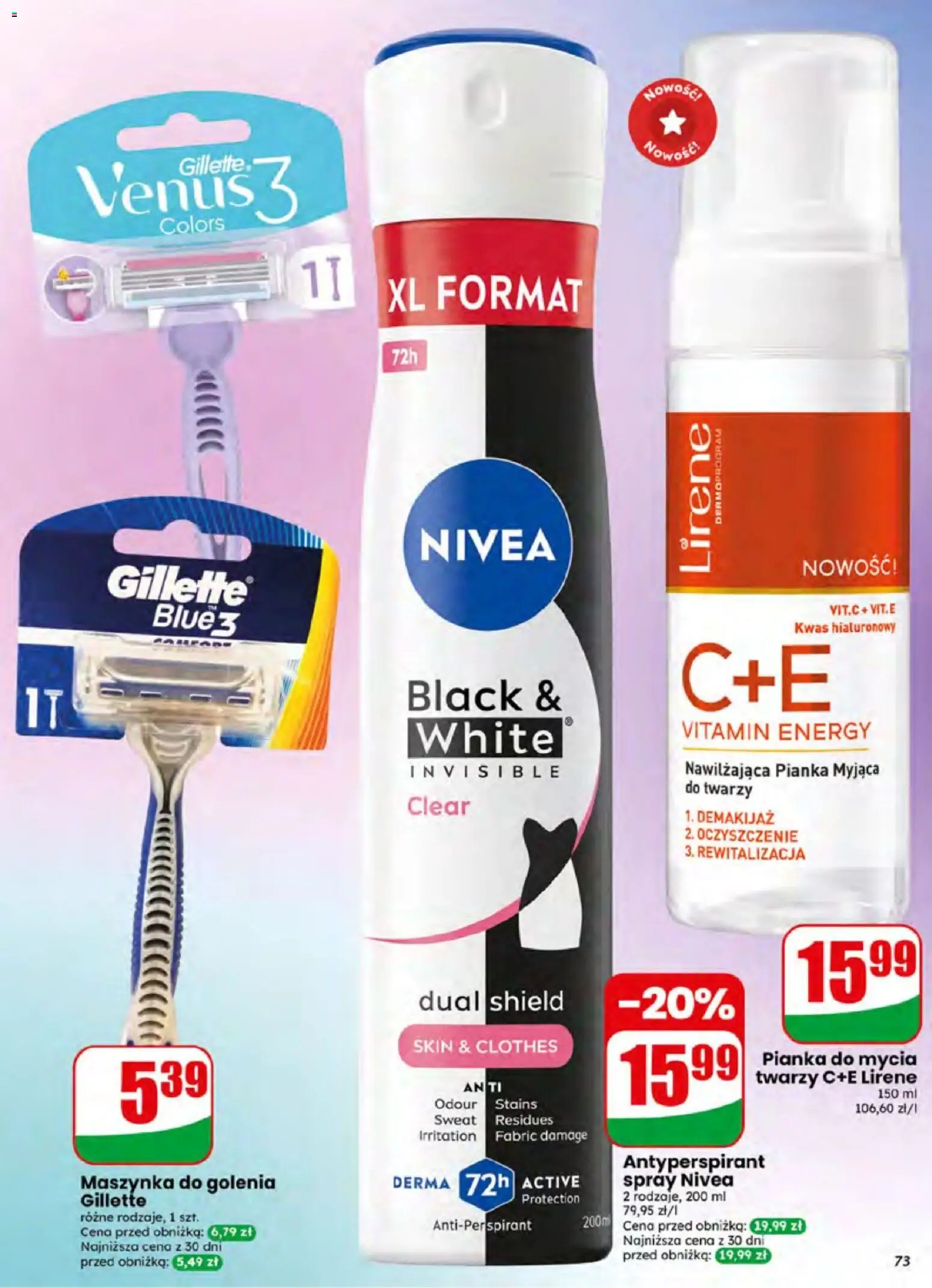 Dino gazetka od 01.07.2026 | Strona: 73 | Produkty: Gillette, Maszynka do golenia, Antyperspirant