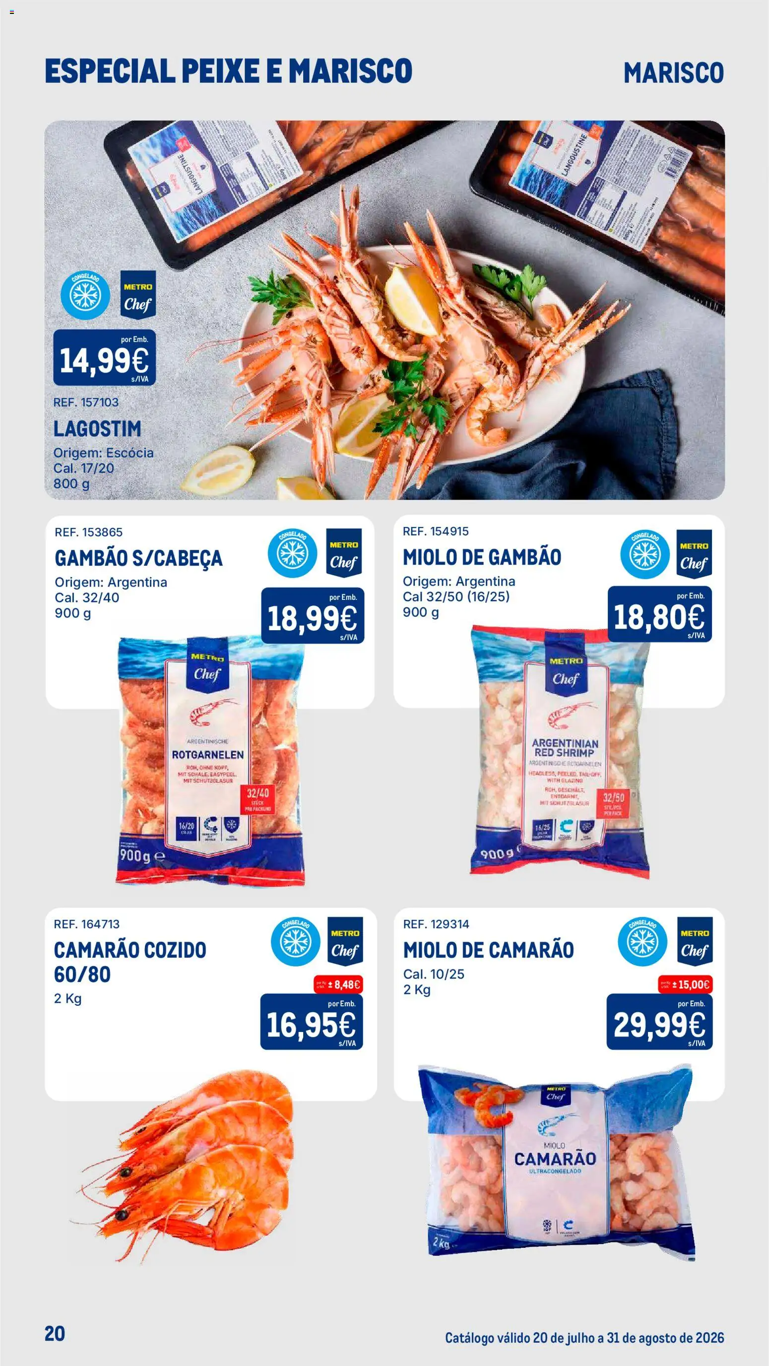 Makro Especial Peixe e Marisco │ válido de 20/07/2026 | Página: 20 | Produtos: Camarão, Peixe