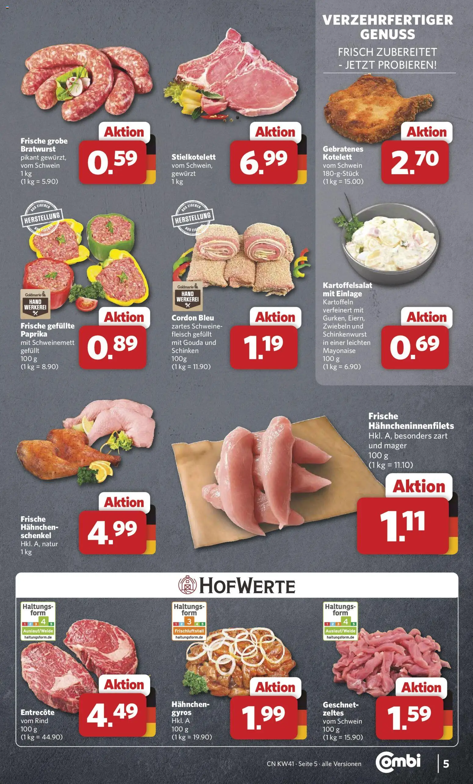 Combi Prospekt – gültig ab 05.10.2026 | Seite: 5 | Produkte: Hahnchen, Entrecote, Gyros, Paprika