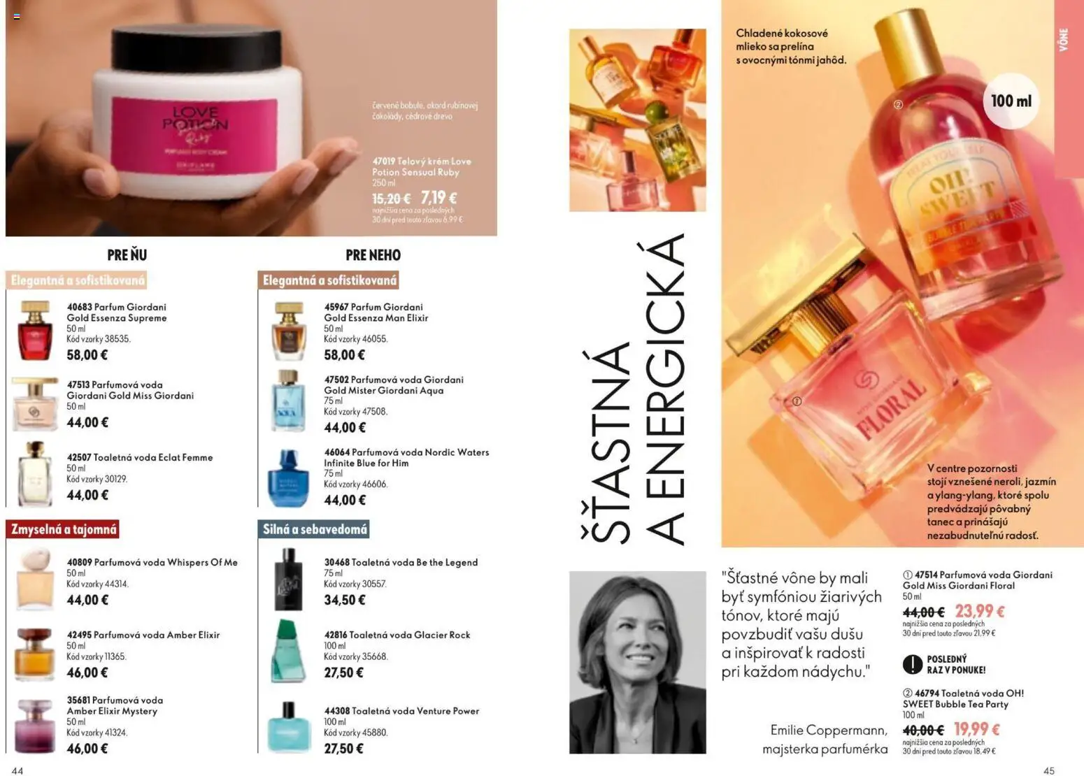 Nové Oriflame akcie – leták je platný od 19.08.2026 | Strana: 23 | Produkty: Mlieko, Telový krém, Krém, Voda