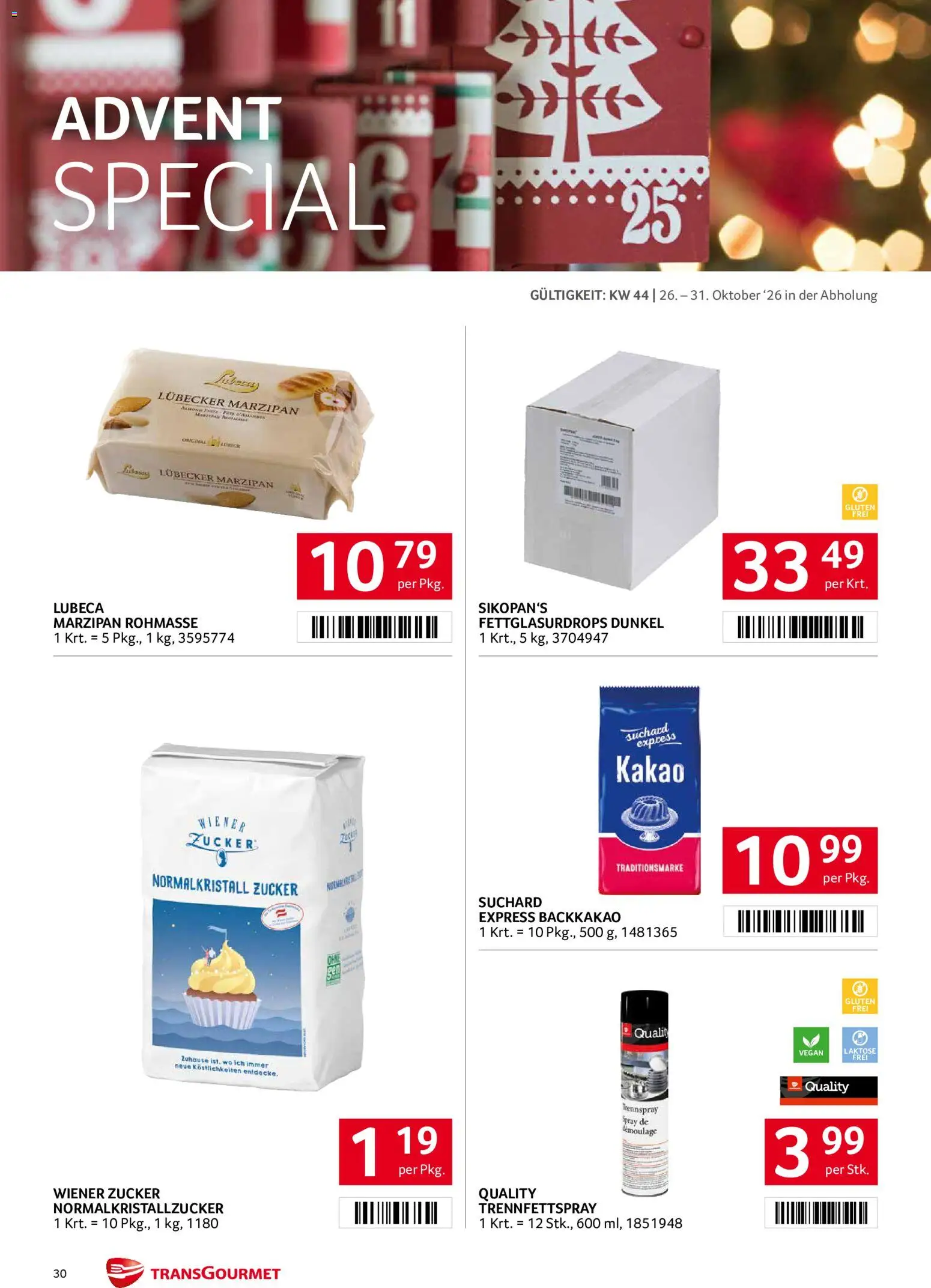 Transgourmet Abhol Aktion gültig ab 26.10.2026 | Seite: 30 | Produkte: Zucker
