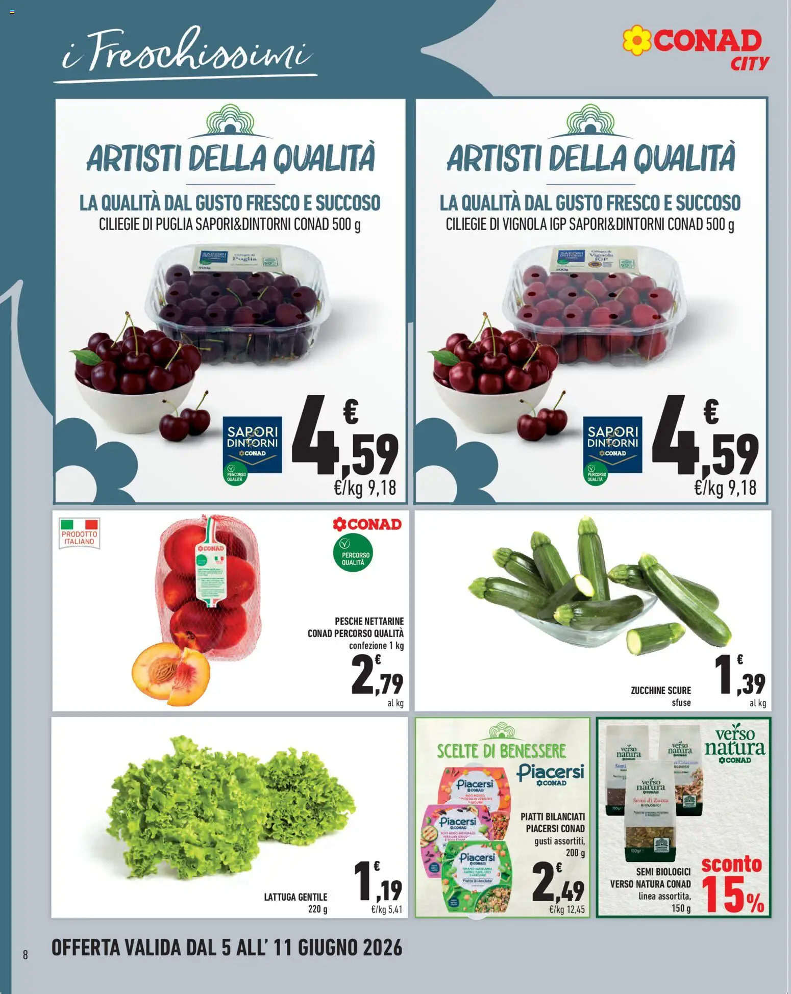 Volantino Conad del 05.06.2026 | Pagina: 8 | Prodotti: Zucca, Zucchine, Lattuga, Semi di zucca