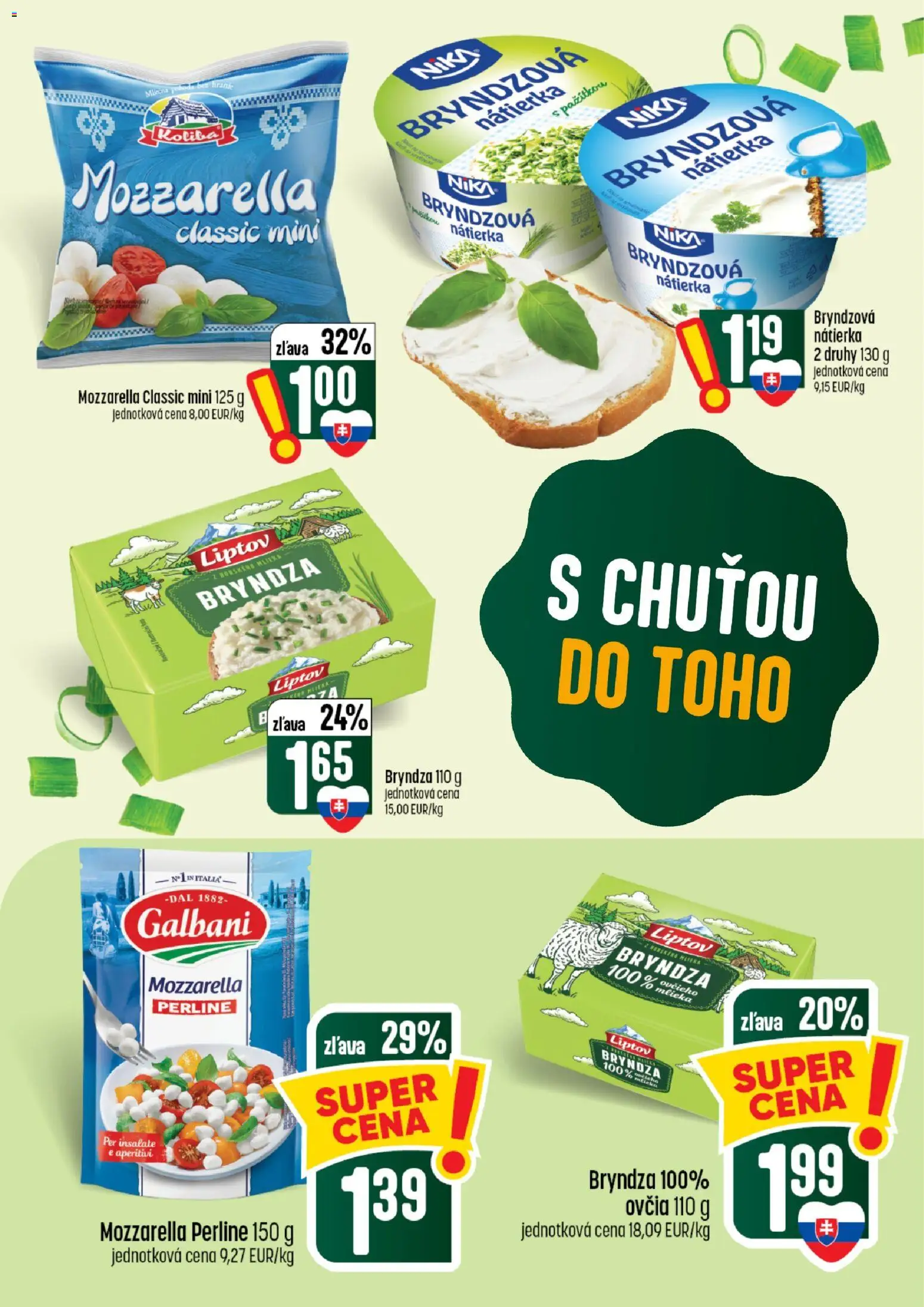 Nové COOP Jednota akcie – leták je platný od 13.08.2026 | Strana: 21 | Produkty: Mozzarella, Nátierka, Bryndza